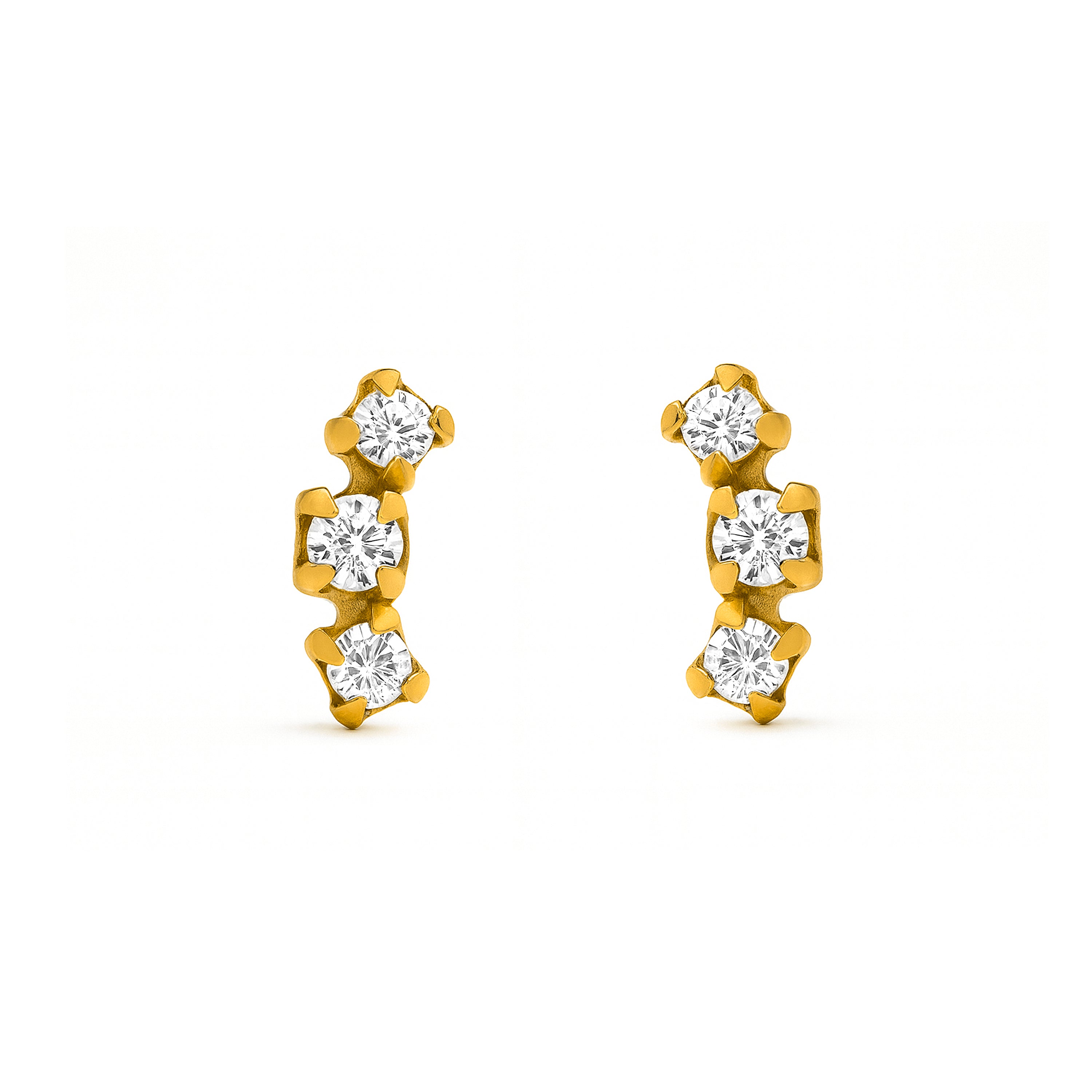 Pendientes de Plata de Ley 925 y Circonita Brillante acabado en oro amarillo 18k - Limor