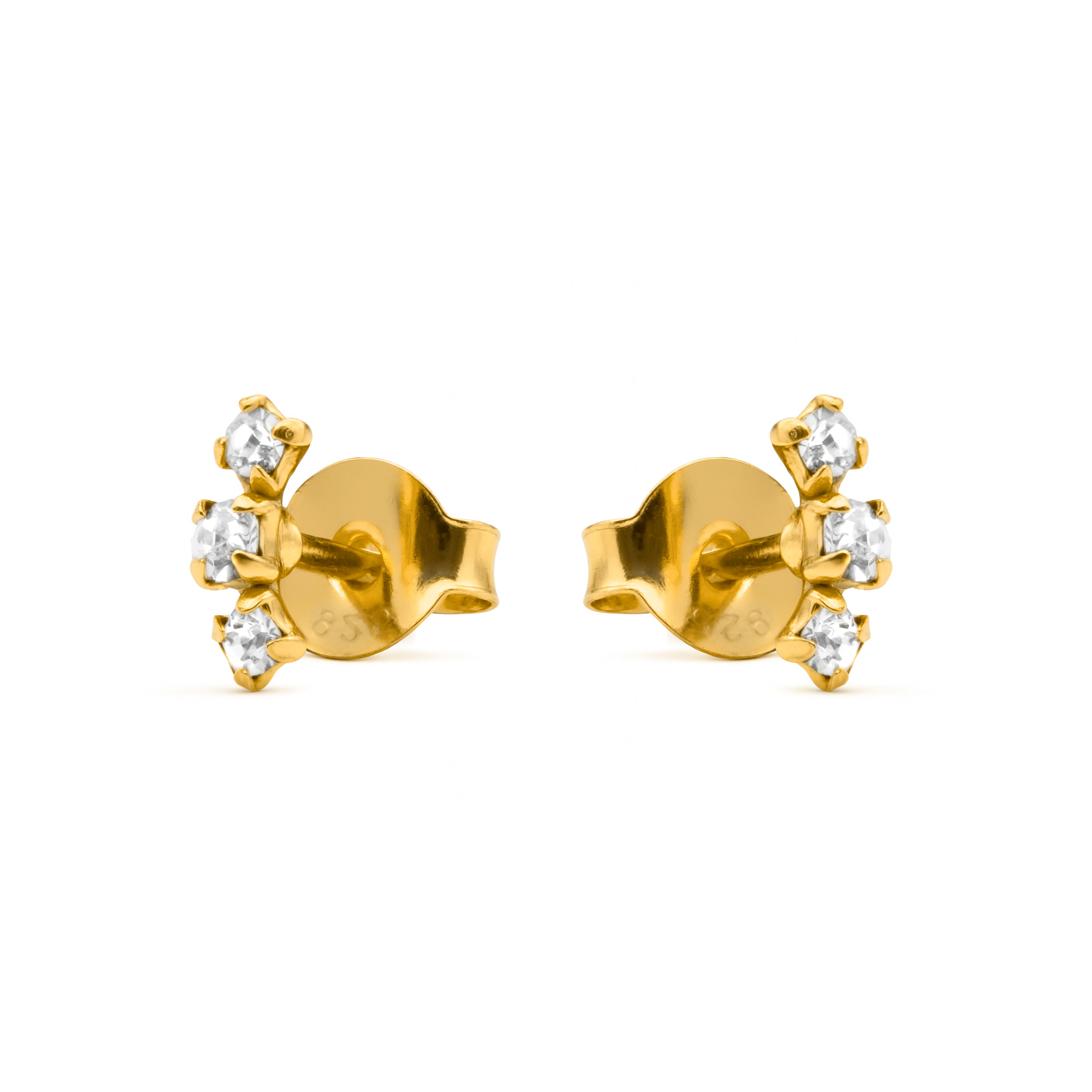 Pendientes de Plata de Ley 925 y Circonita Brillante acabado en oro amarillo 18k - Limor