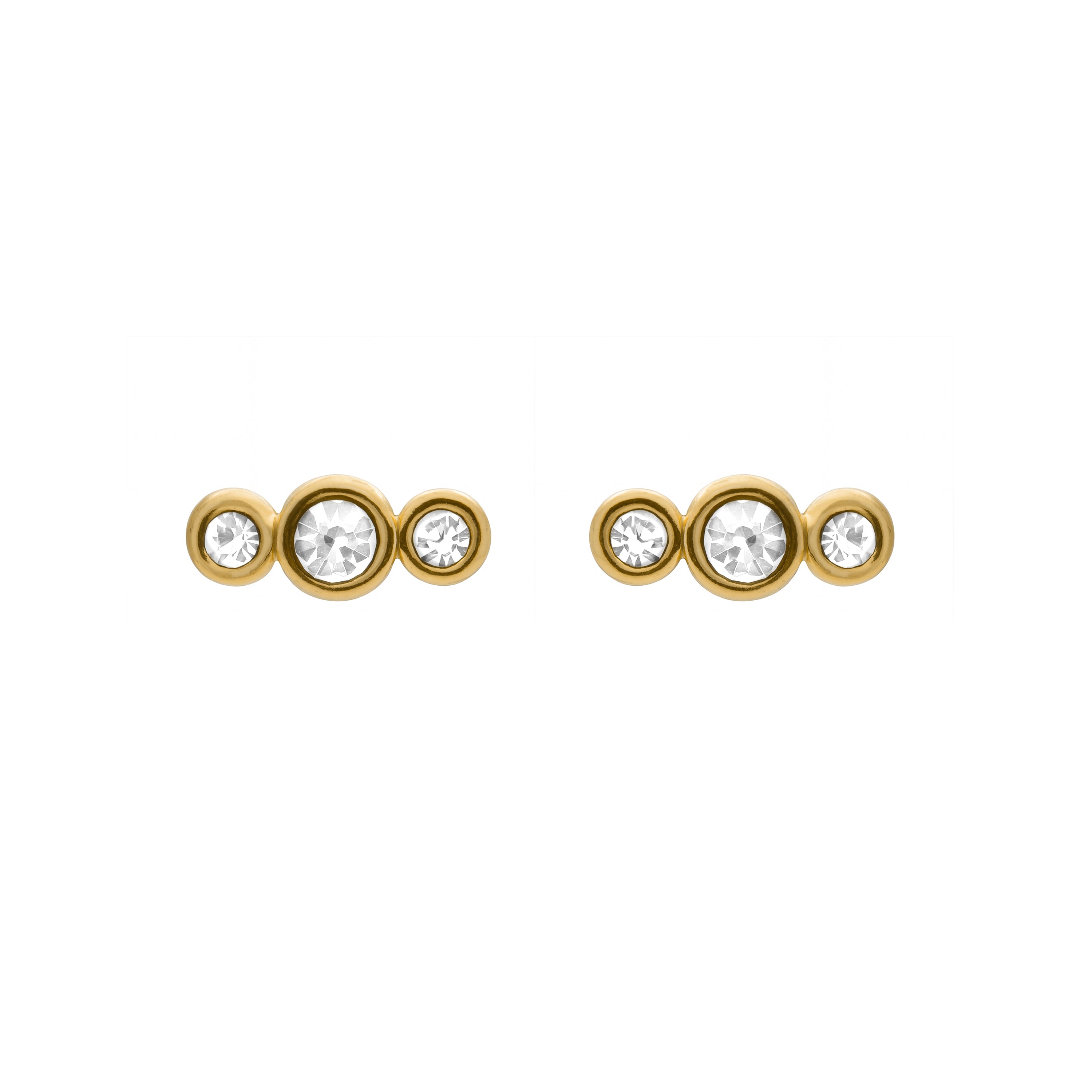 Pendientes de Plata de Ley 925 y Circonita Brillante acabado en oro amarillo 18k - Baid
