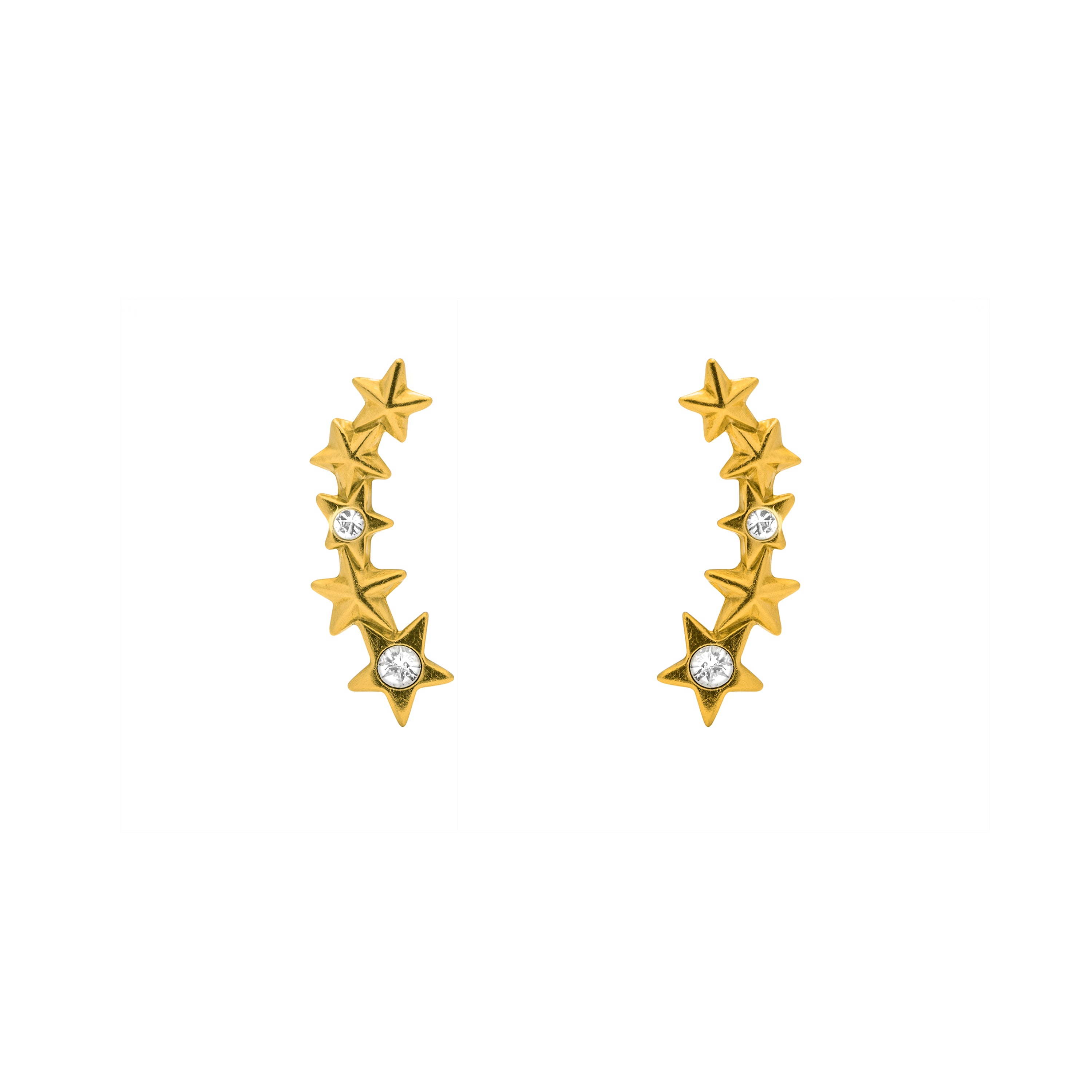 Pendientes de Plata de Ley 925 y Circonita Brillante acabado en oro amarillo 18k - Kiola