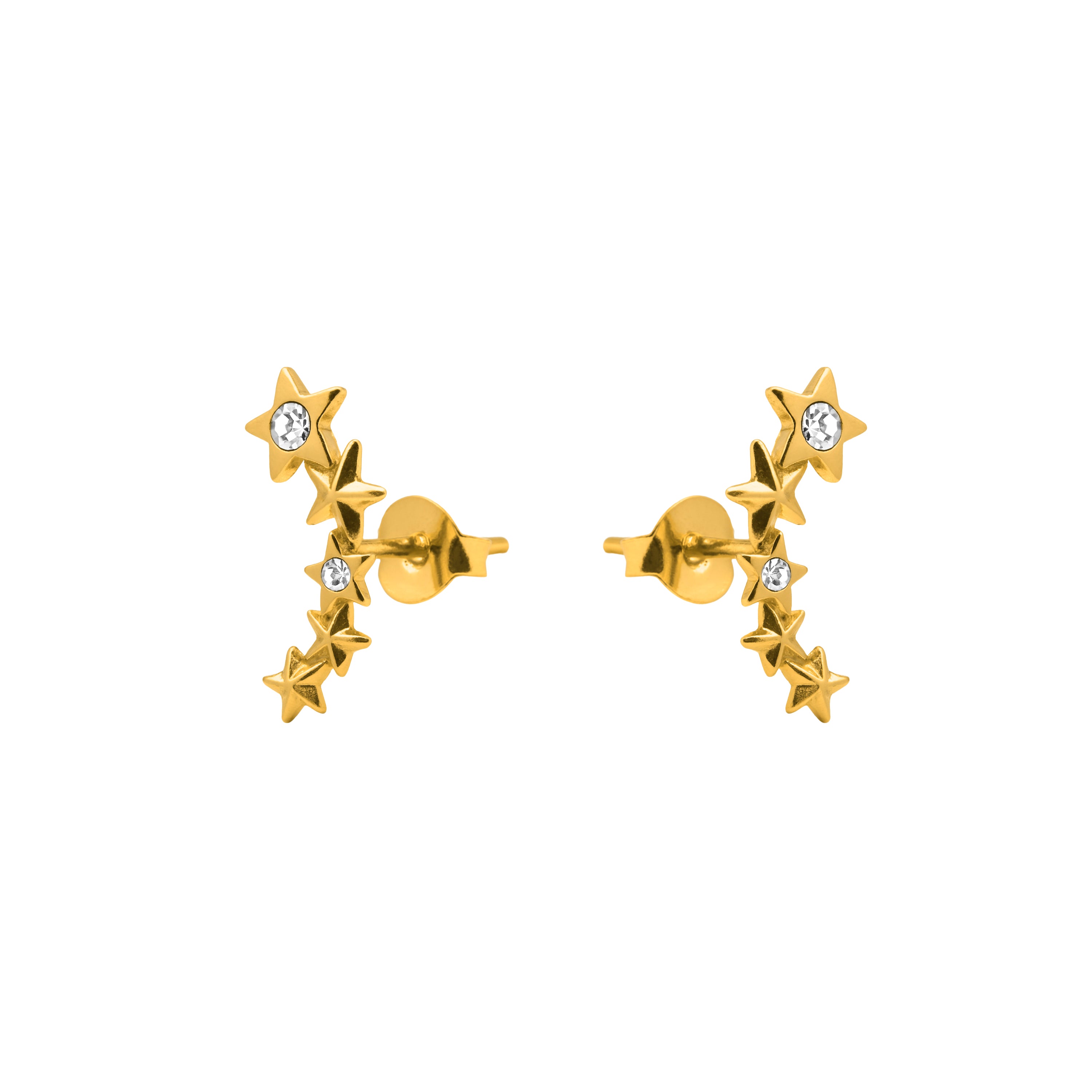 Pendientes de Plata de Ley 925 y Circonita Brillante acabado en oro amarillo 18k - Kiola