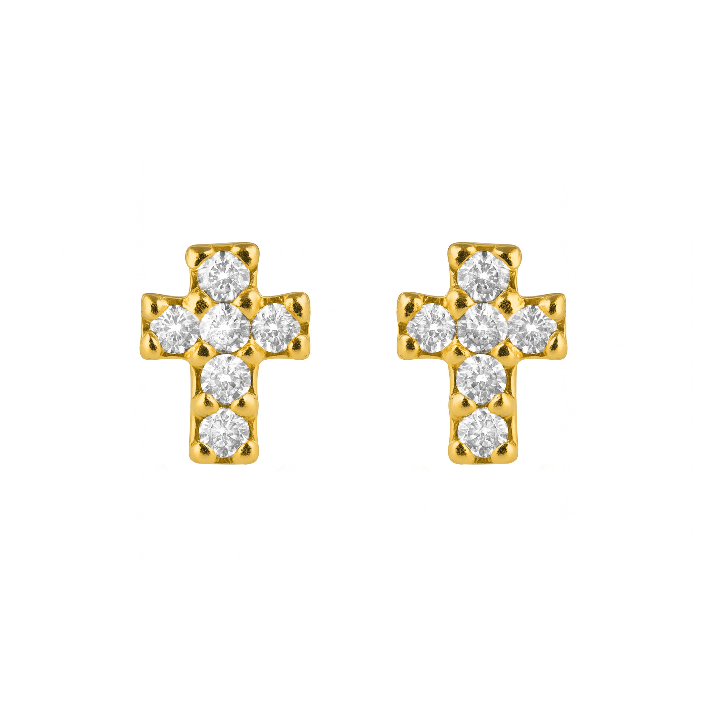 Pendientes de Plata de Ley 925 y Circonita Brillante acabado en oro amarillo 18k - Orni