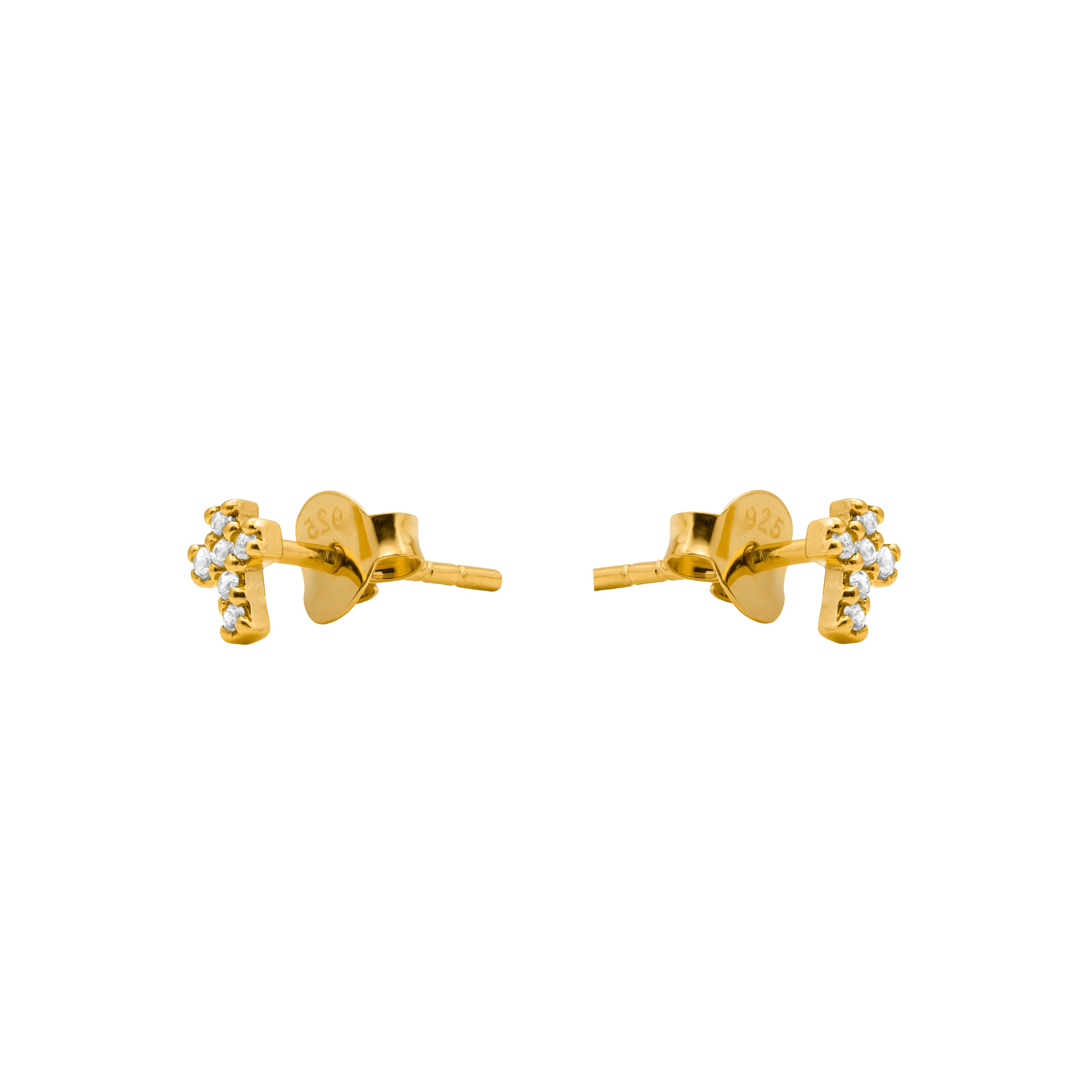 Pendientes de Plata de Ley 925 y Circonita Brillante acabado en oro amarillo 18k - Orni