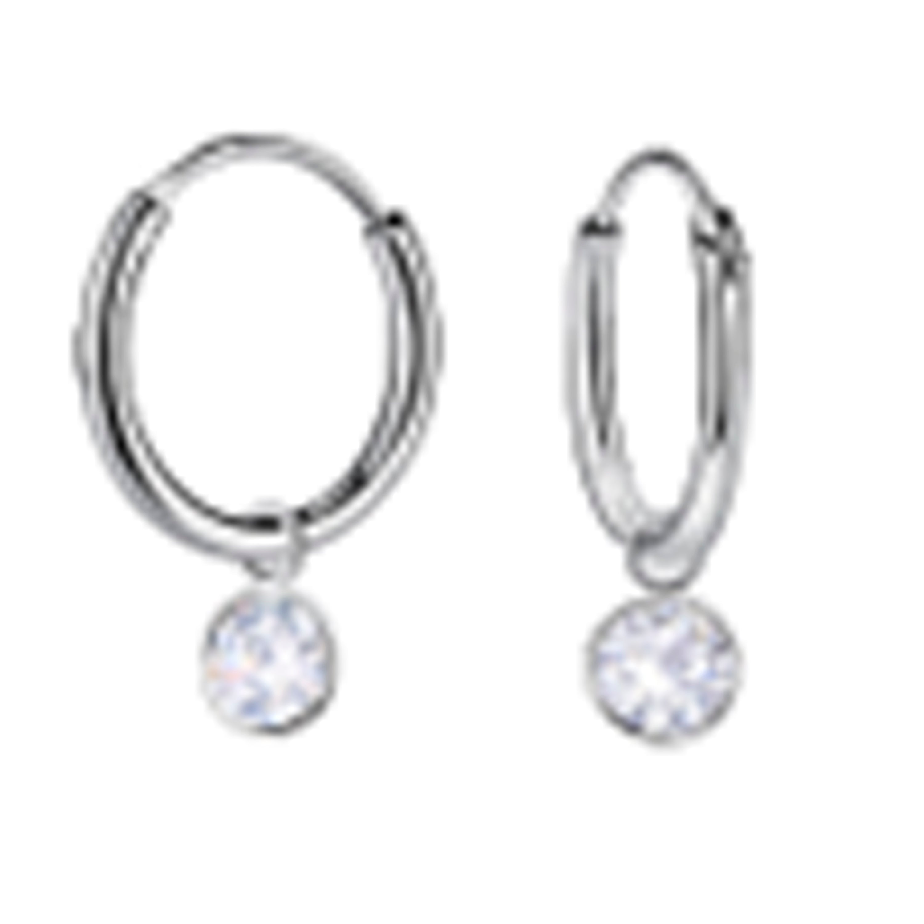 Pendientes de Plata de Ley 925 y Circonita Brillante acabado en Rodio - Bawio