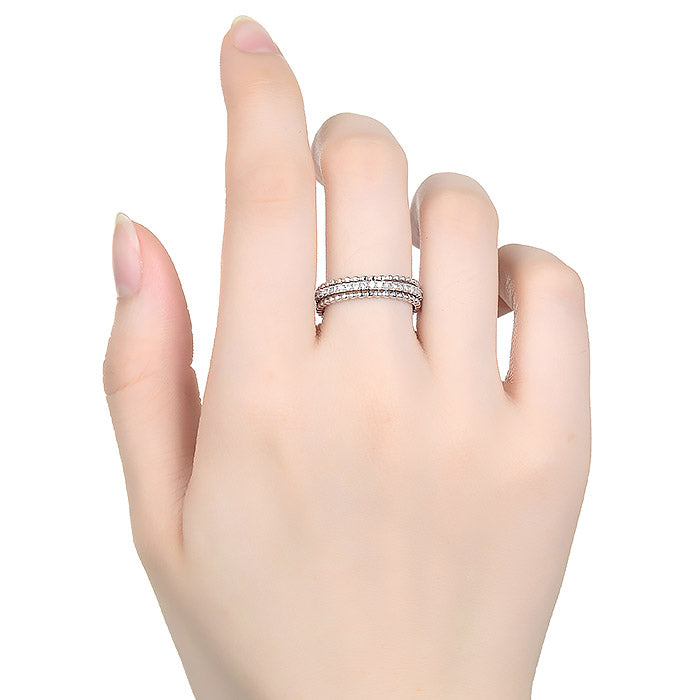 Anillo de Plata de Ley 925 con Circonita Brillante acabado en rodio - Sesaf