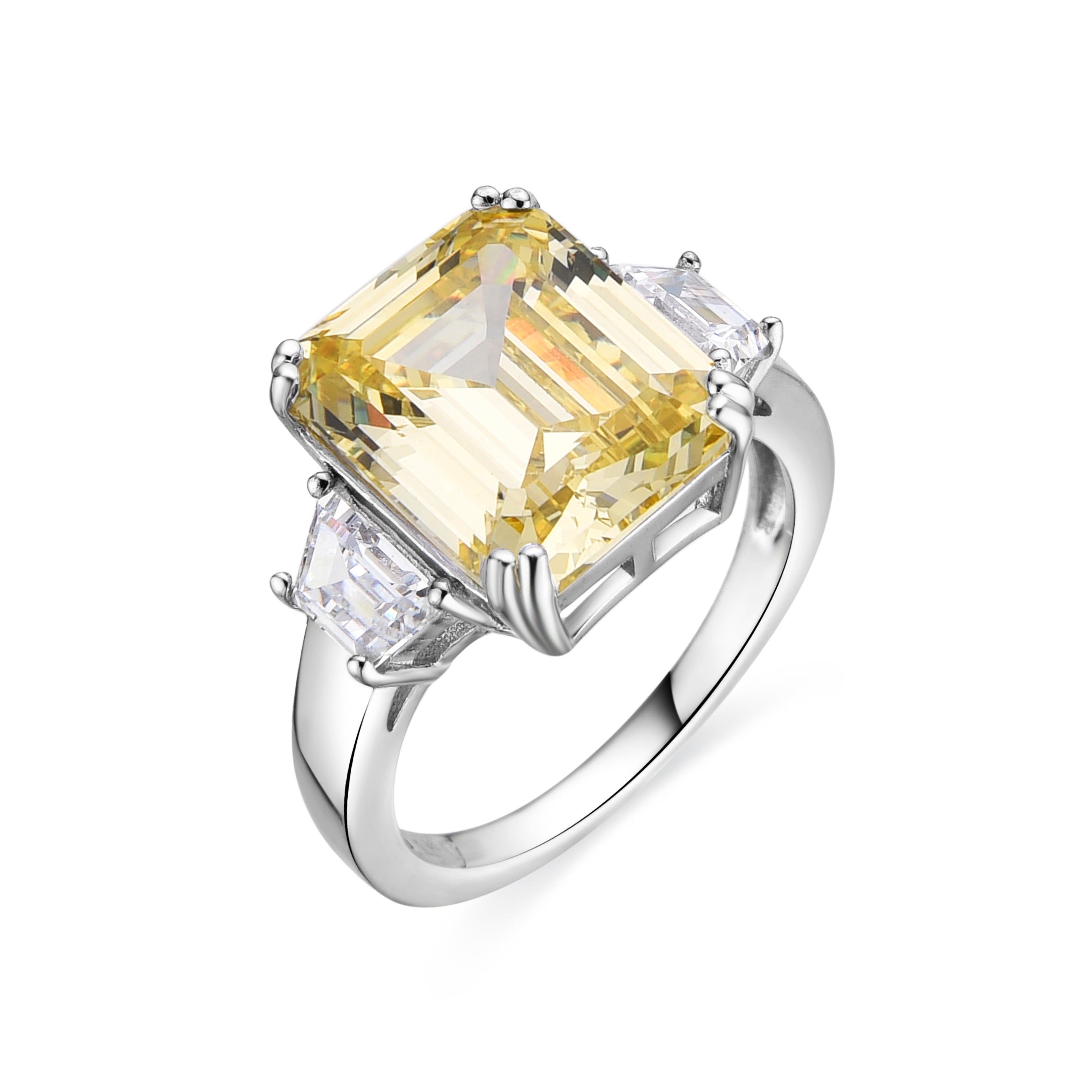 925er Silberring mit Padparadscha rhodiniert - Asju