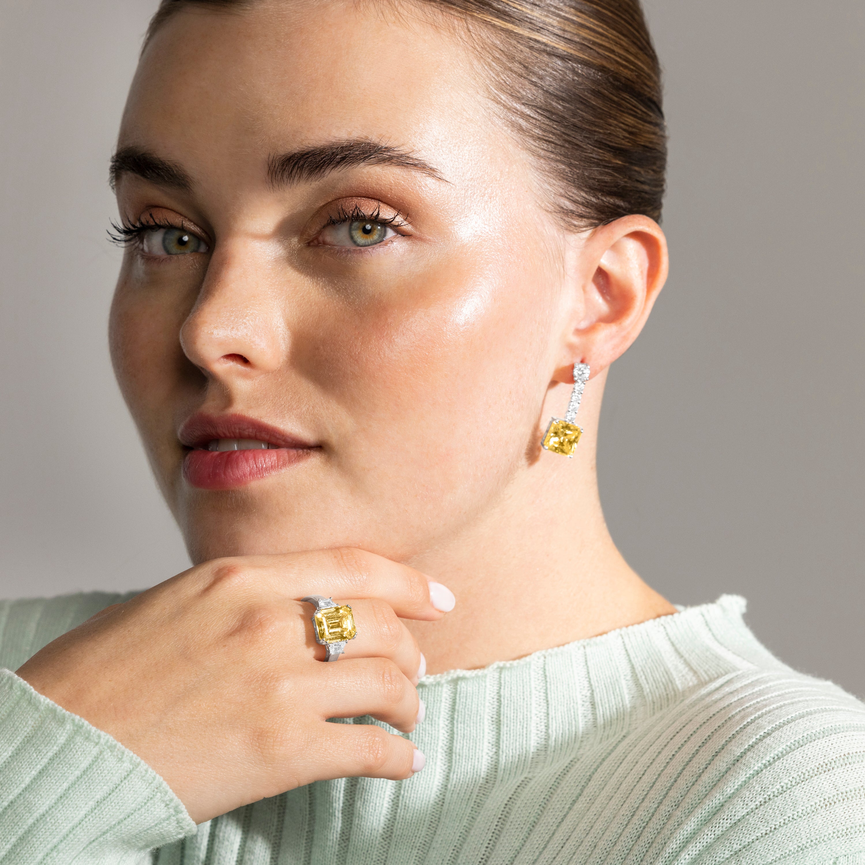 925er Silberring mit Padparadscha rhodiniert - Asju