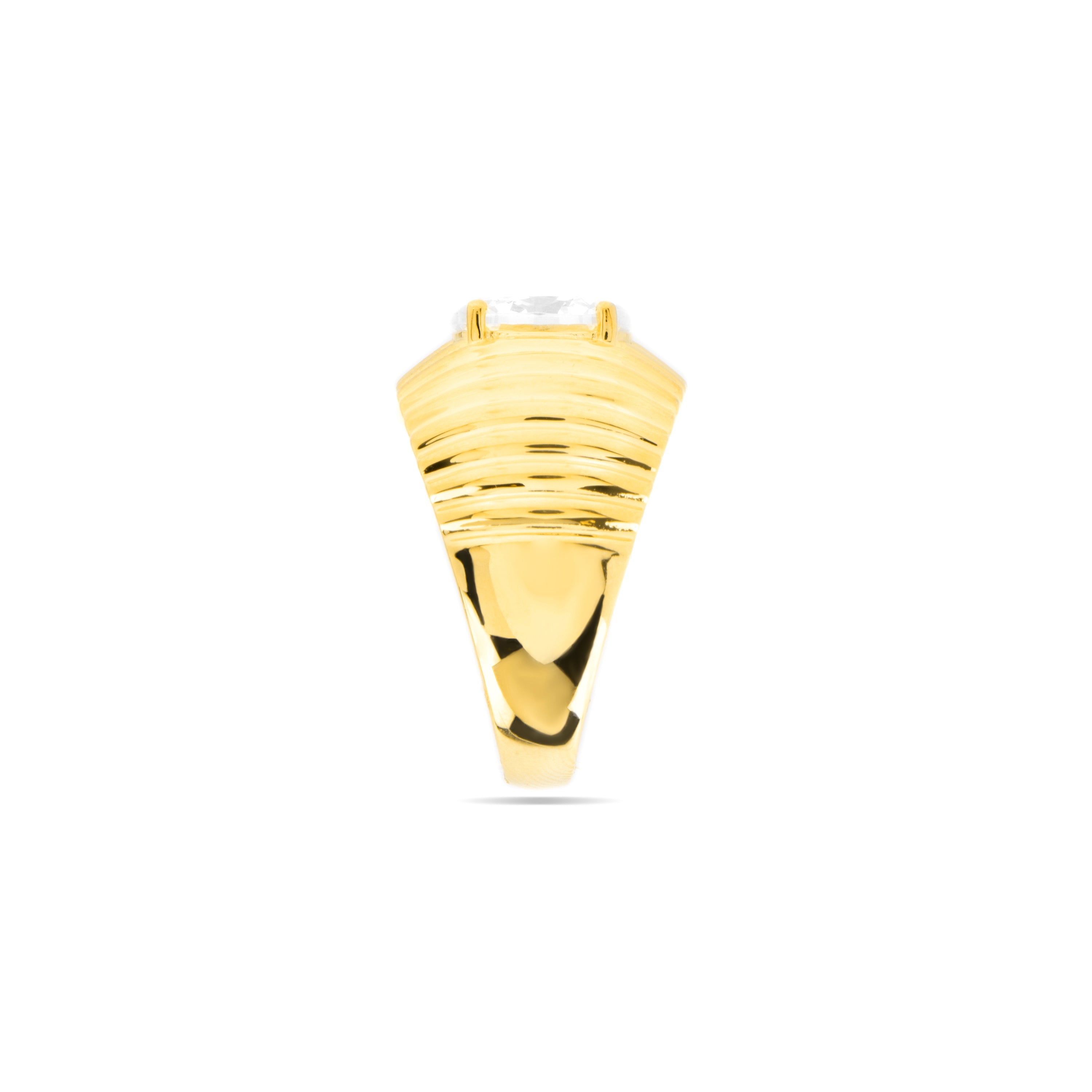 Anillo de Plata de Ley 925 y Circonita Brillante acabado oro amarillo de 18k - Metri