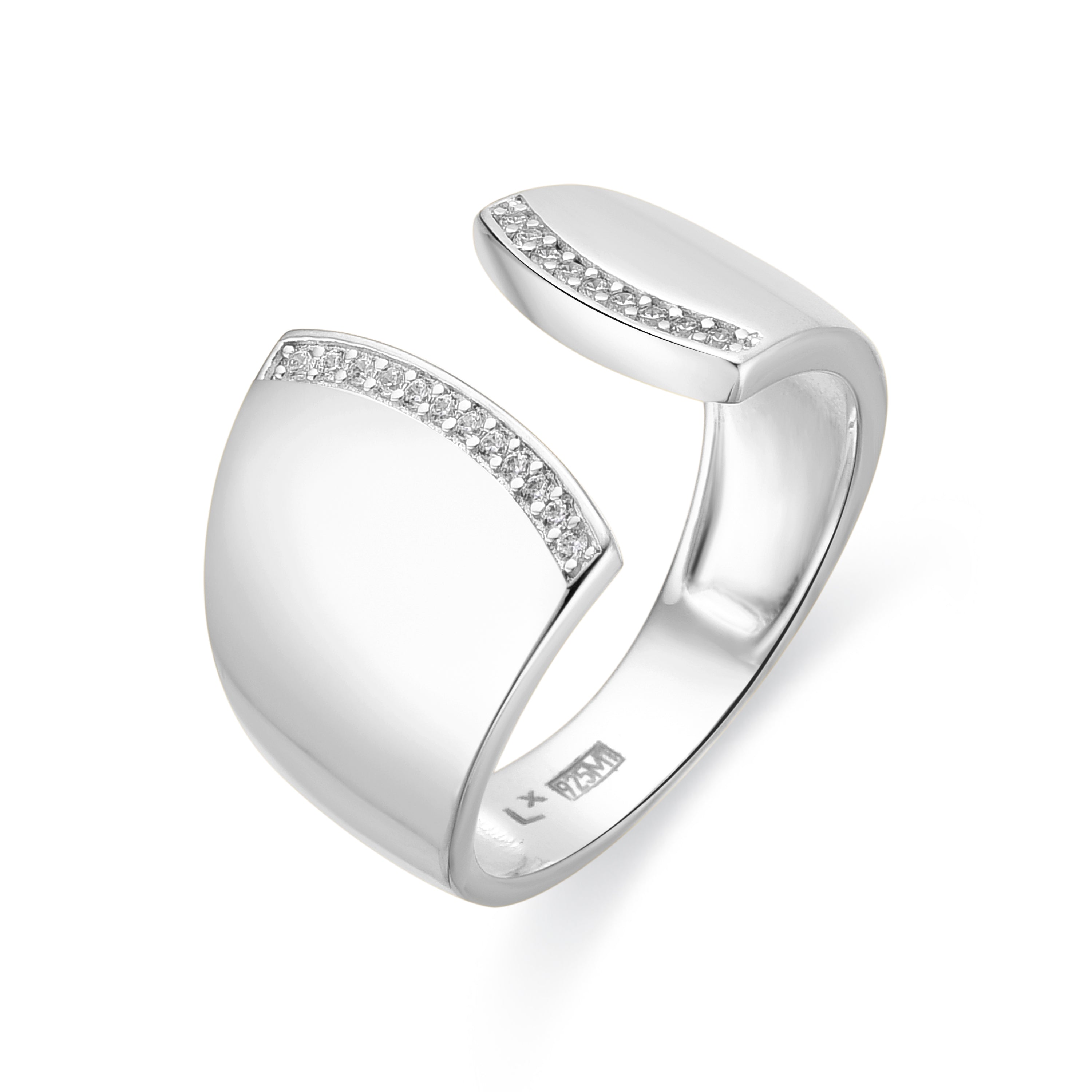 925 Sterlingsilberring mit Rhodium-Finish - Kensi