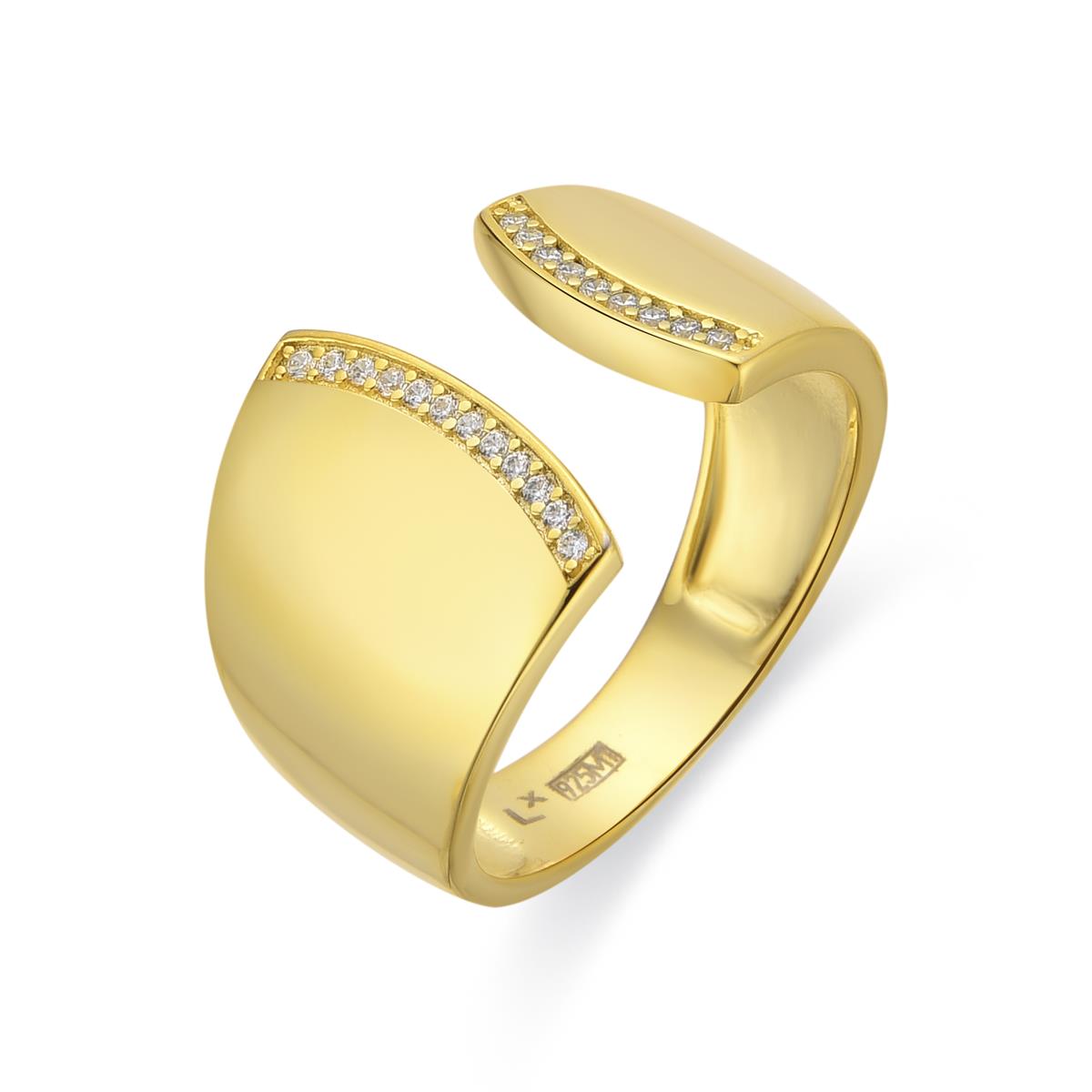 Anillo de Plata de Ley 925 acabado oro amarillo de 18k - Kensi