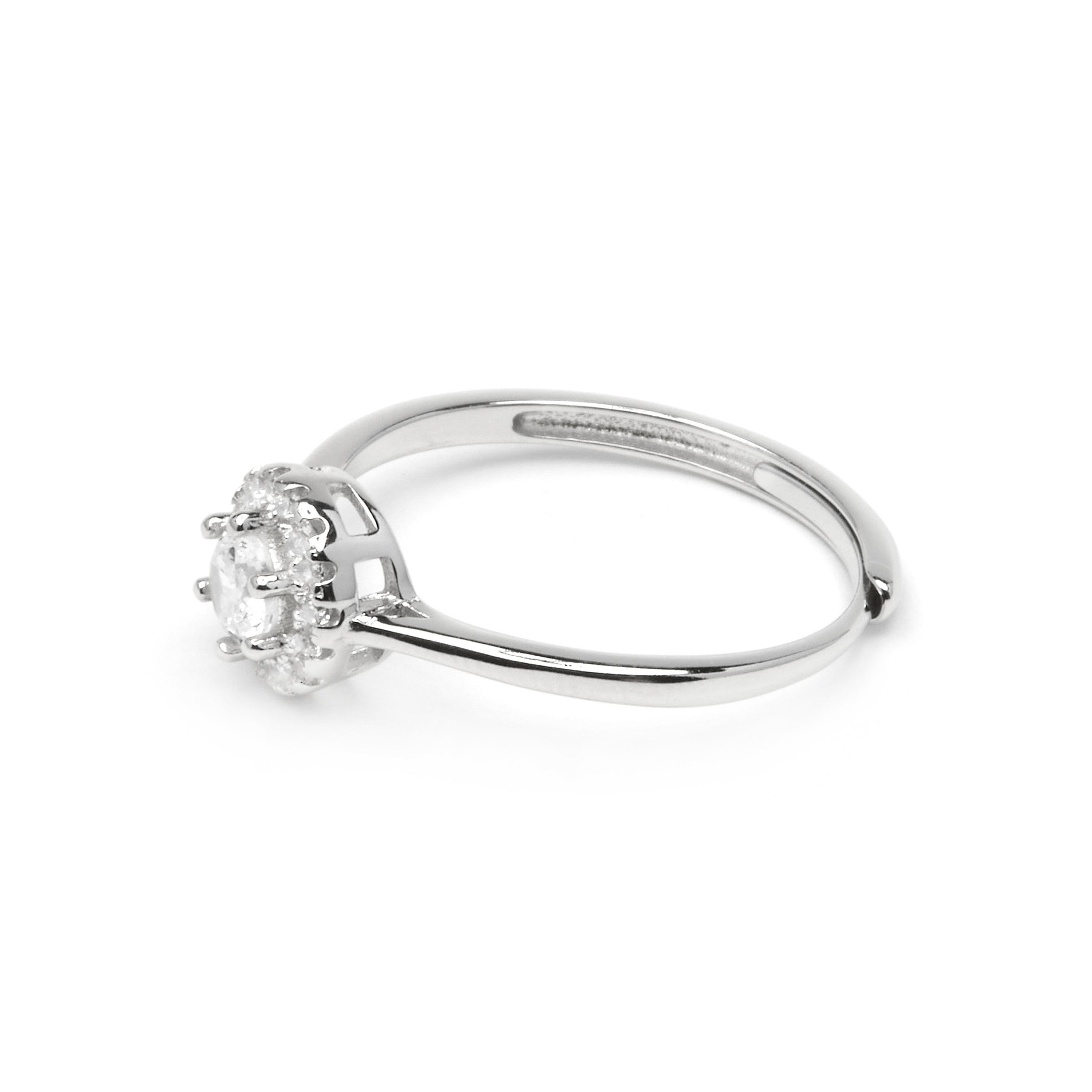 Anillo de Plata de Ley 925 y Circonita Brillante acabado en rodio - Jaka