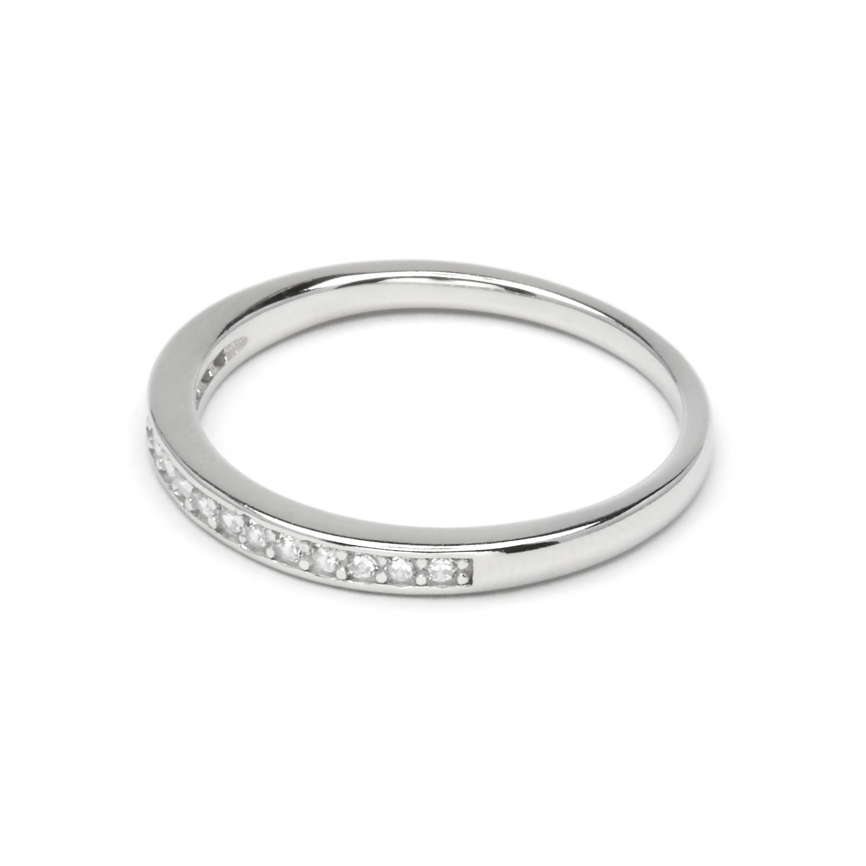 Anillo de Plata de Ley 925 y Circonita Brillante acabado en rodio - Haudre