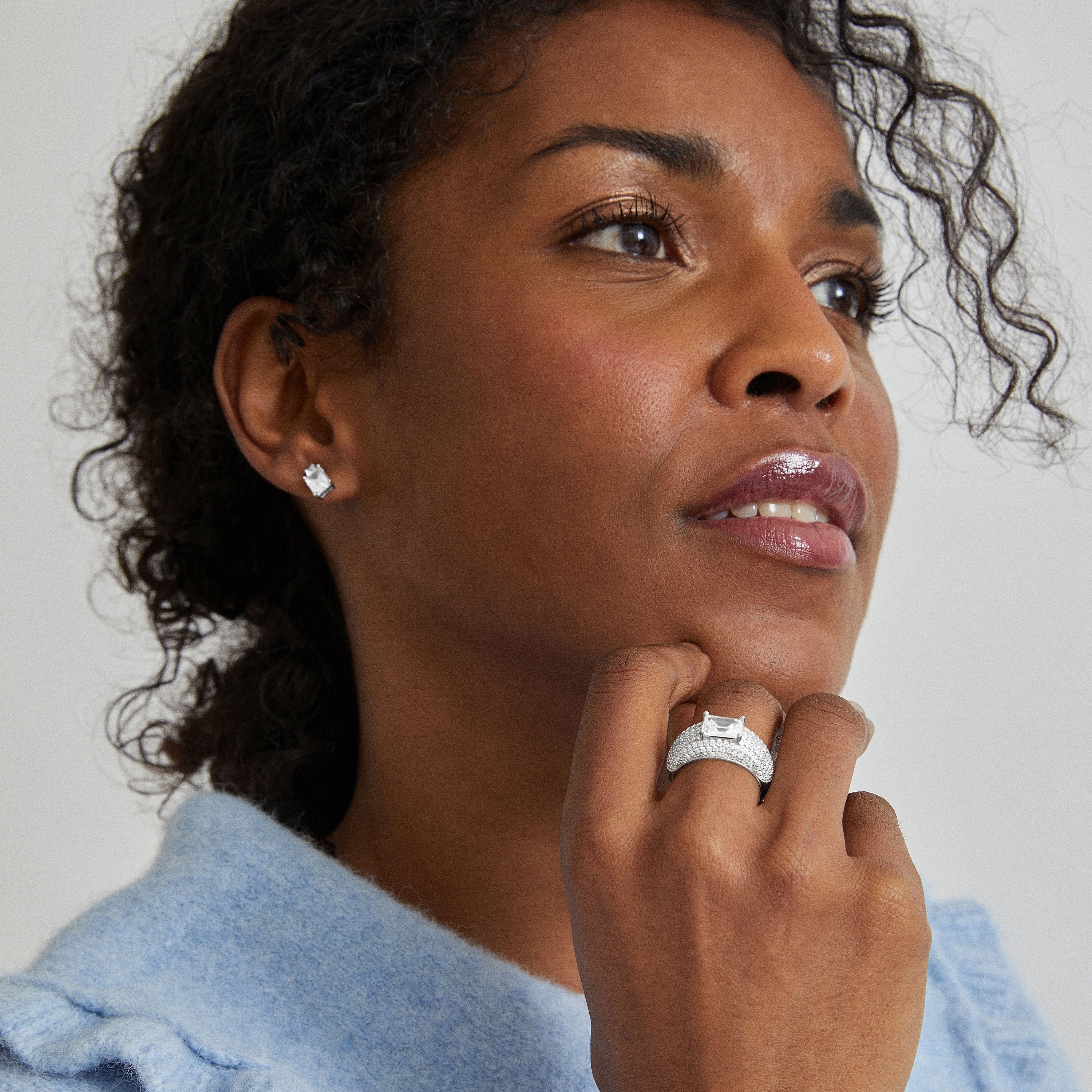 Anillo de Plata de Ley 925 con Circonita Brillante acabado en rodio - Tany