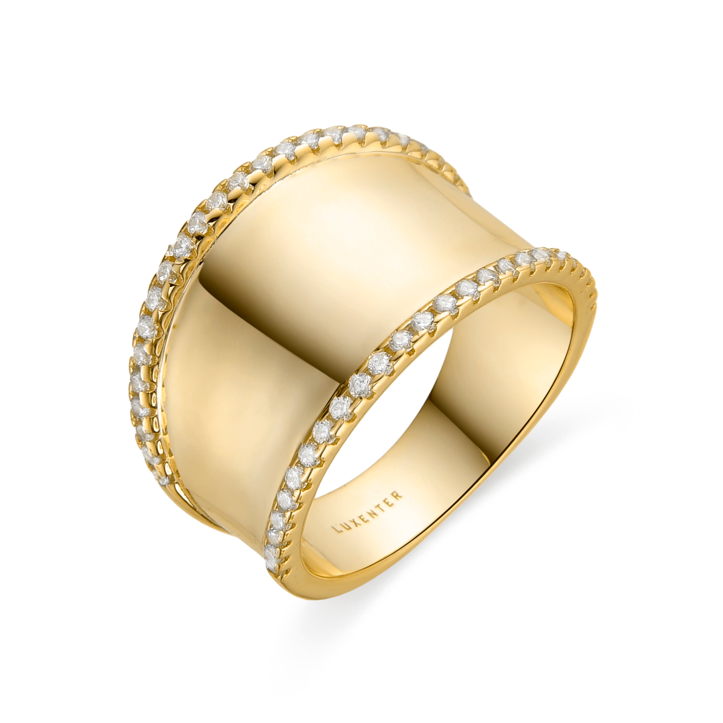 Anillo de Plata de Ley 925 y Circonita Brillante acabado en oro amarillo de 18k - Vodrum