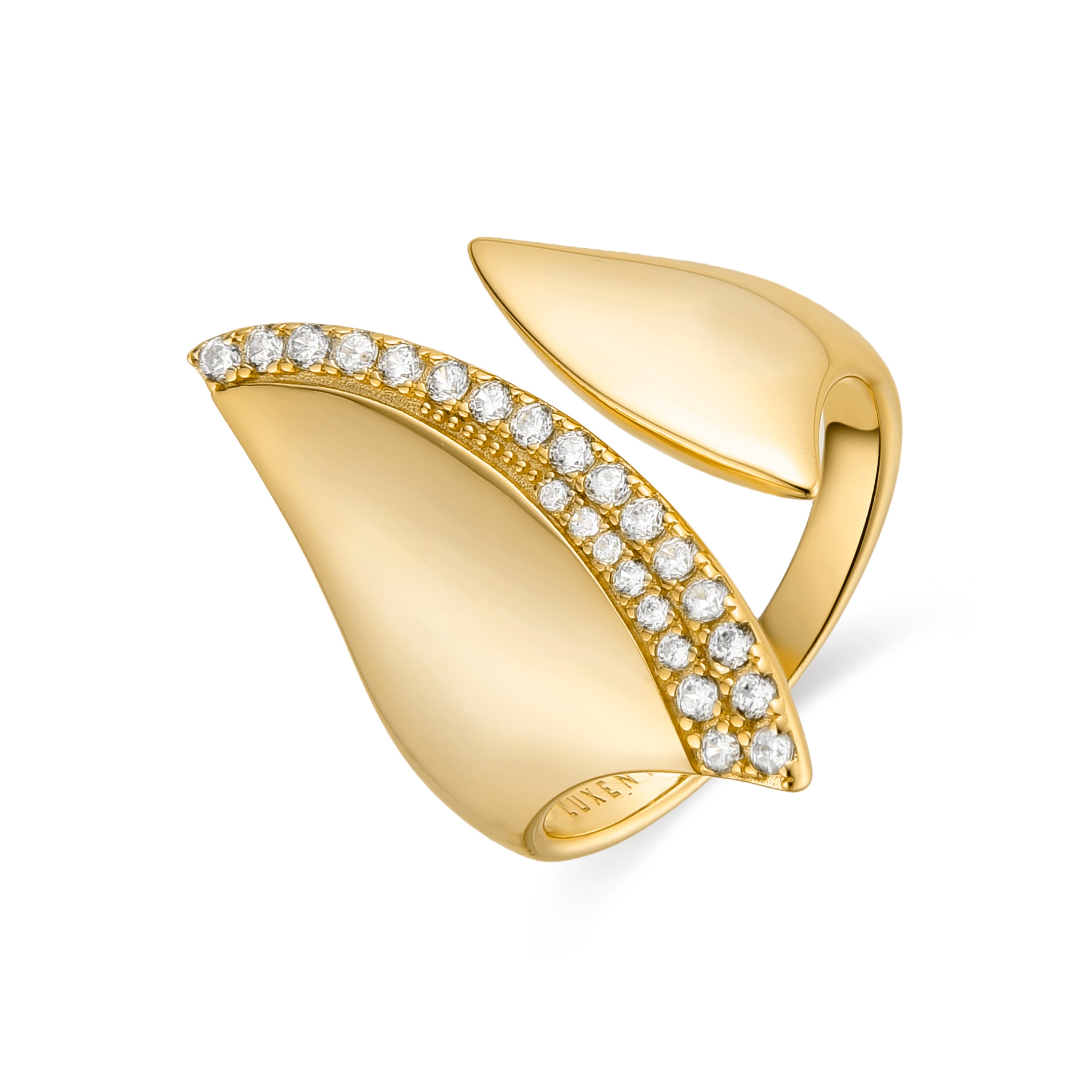 Anillo de Plata de Ley 925 y Circonita Brillante acabado en oro amarillo de 18k - Ryspak