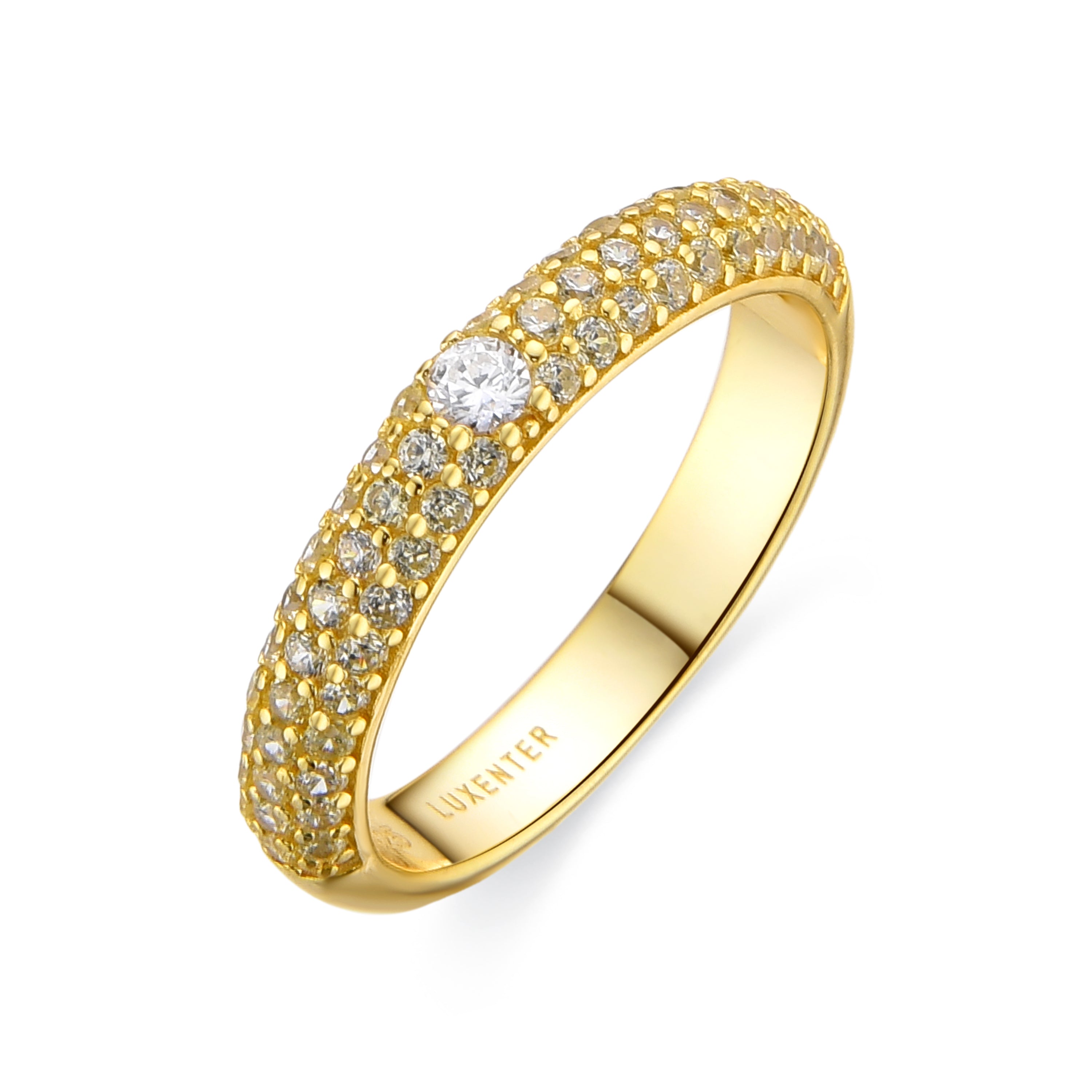 Anillo de Plata de Ley 925 y Padparadscha acabado en oro amarillo de 18k - Ontary