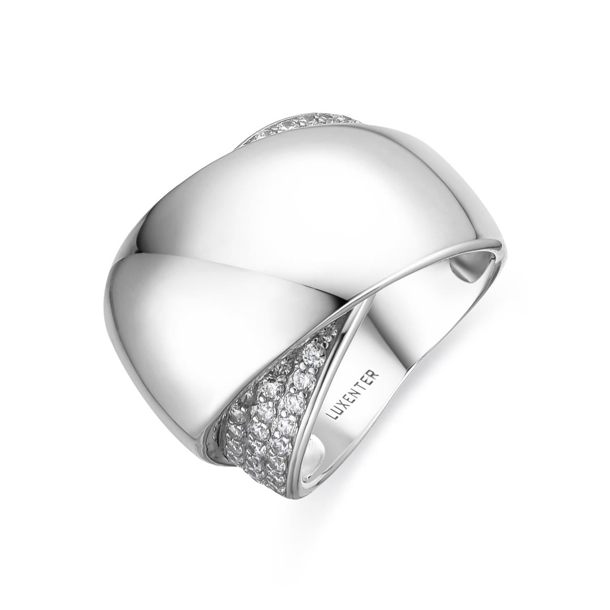 Anillo de Plata de Ley 925 y Circonita Brillante acabado rodio - Copim