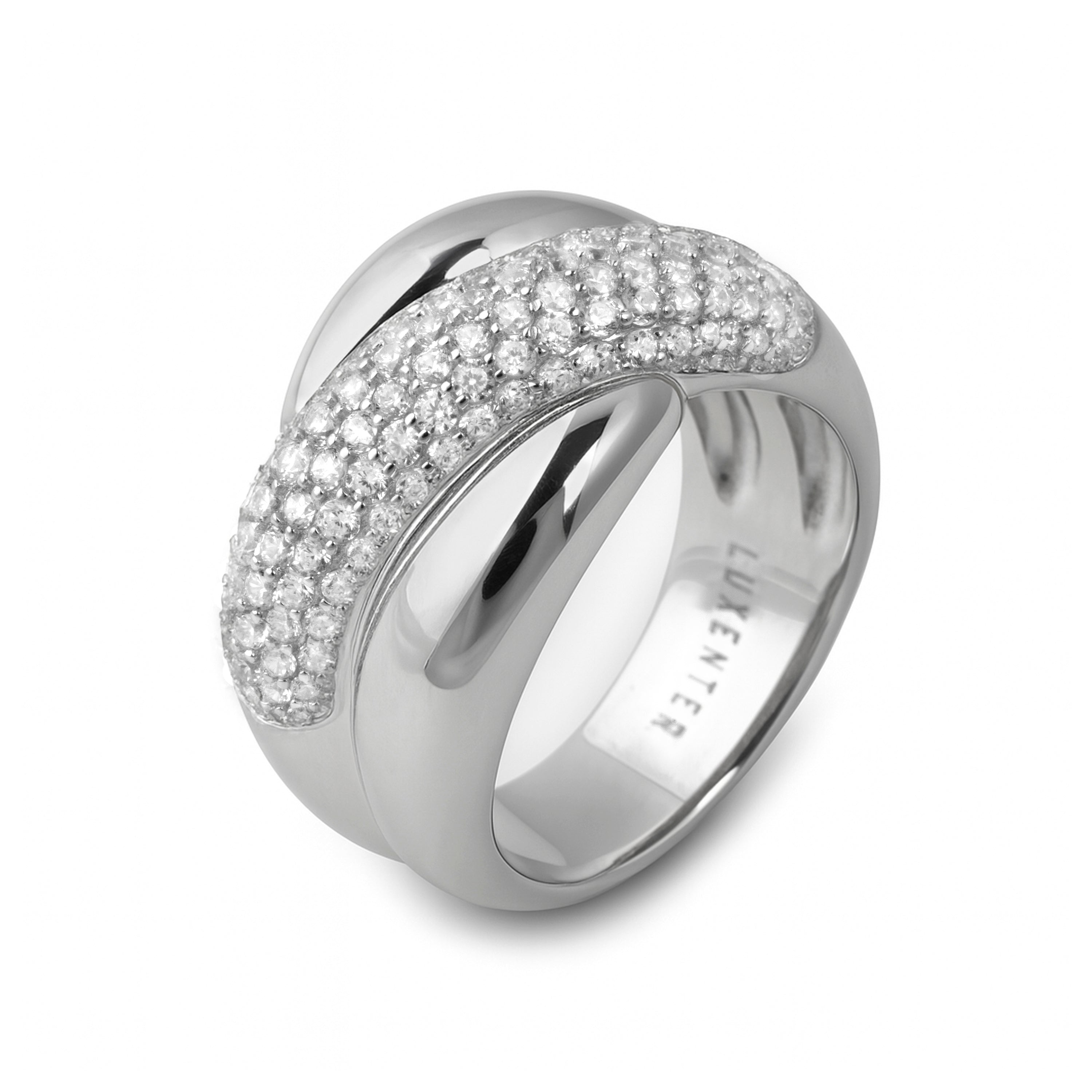 Anillo de Plata de Ley 925 y Circonita Brillante acabado en rodio - Finthane