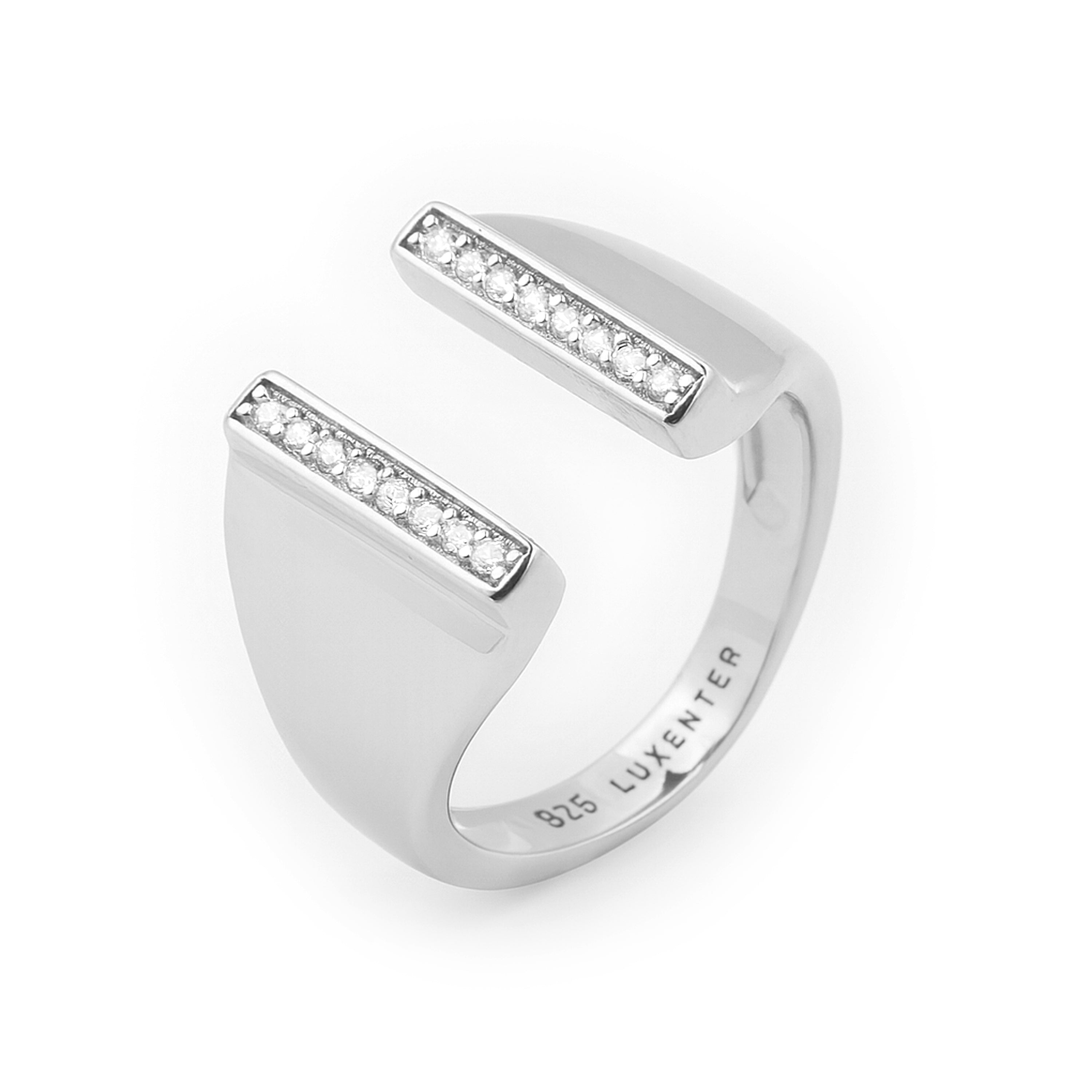 Anillo de Plata de Ley 925 y Circonita Brillante acabado en rodio - Libreth