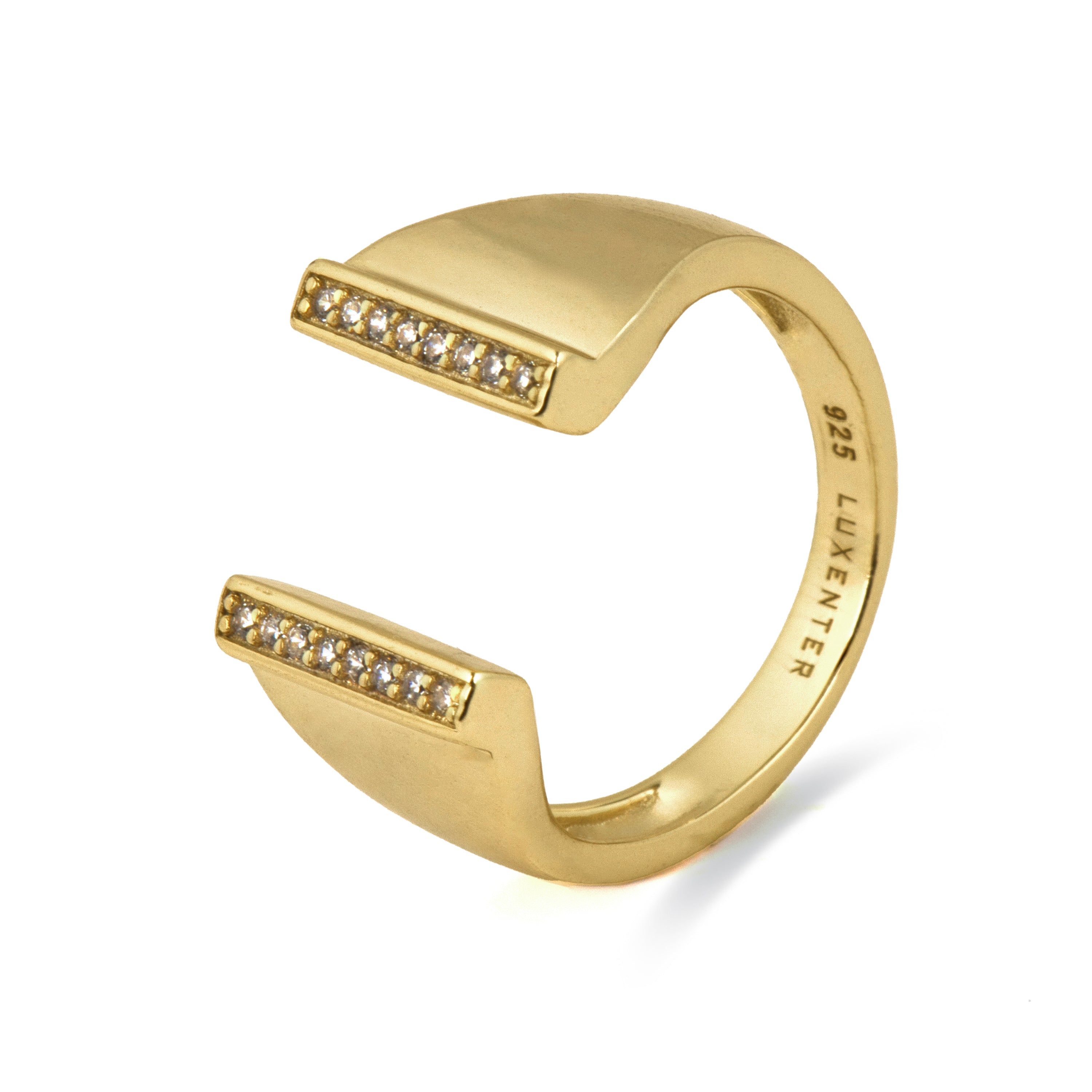 Anillo de Plata de Ley 925 y Circonita Brillante acabado en oro amarillo 18k - Sinb