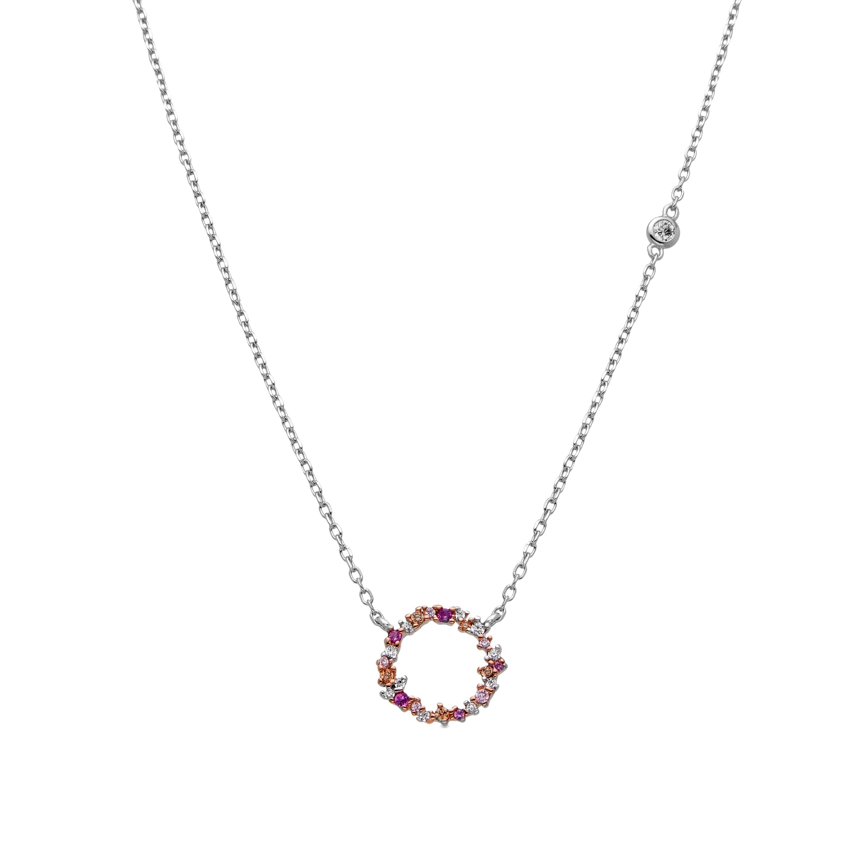 Collar de Plata de Ley 925 y Circonita Multicolor acabado en rodio - Thilak