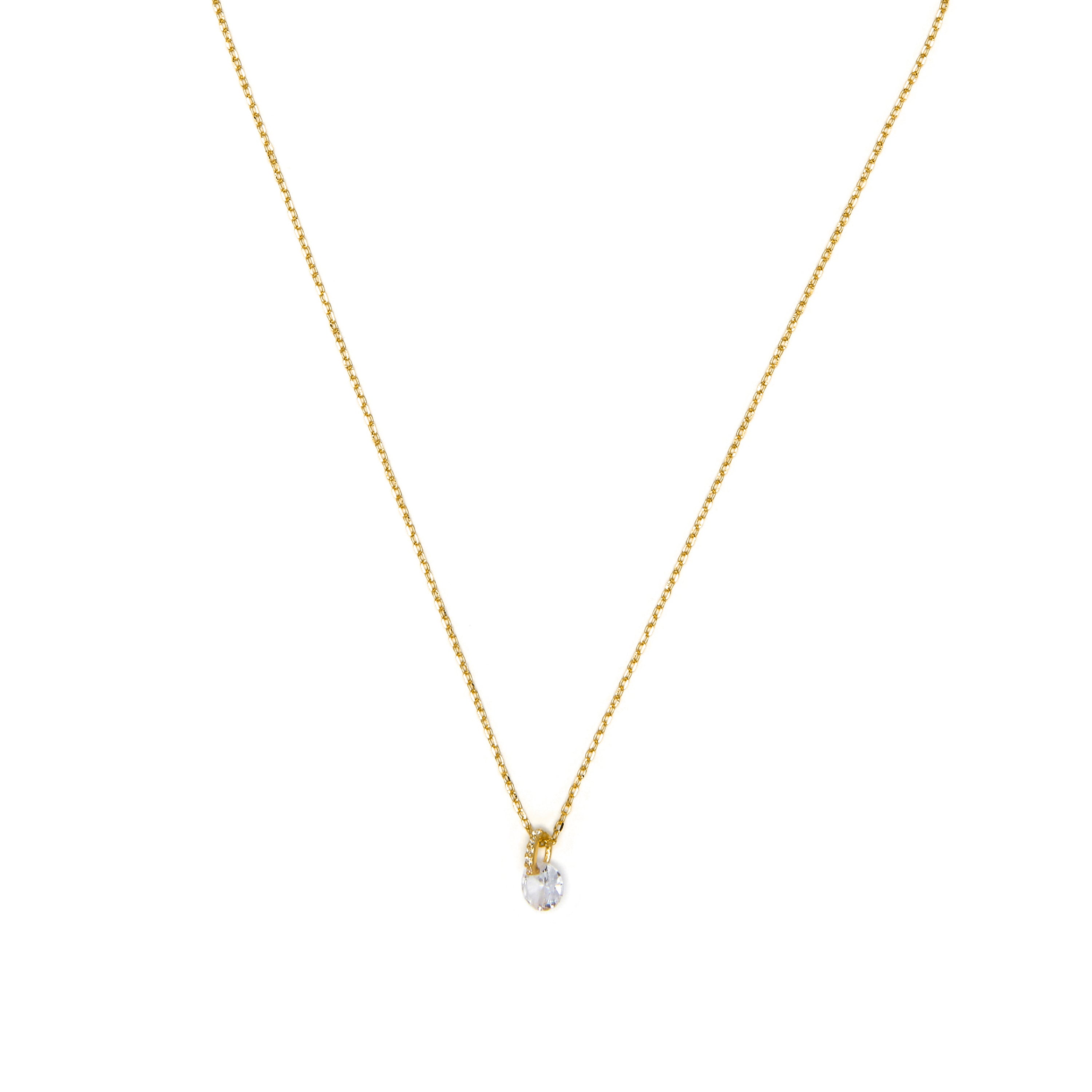 Collar de Plata de ley 925 y circonita brillante acabado oro amarillo 18k - laiah