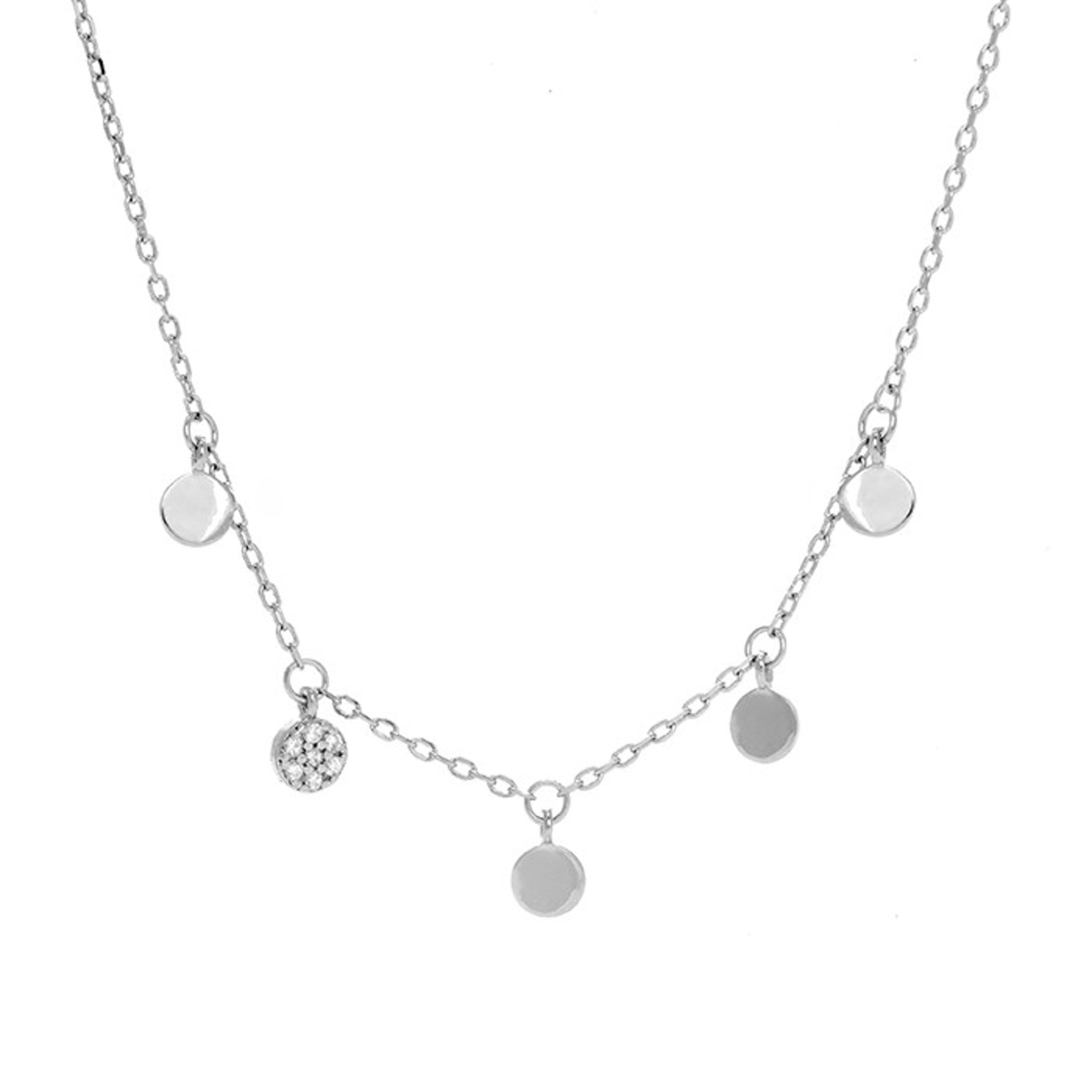 Collar de Plata de Ley 925 con Circonita Brillante acabado en rodio - Circle