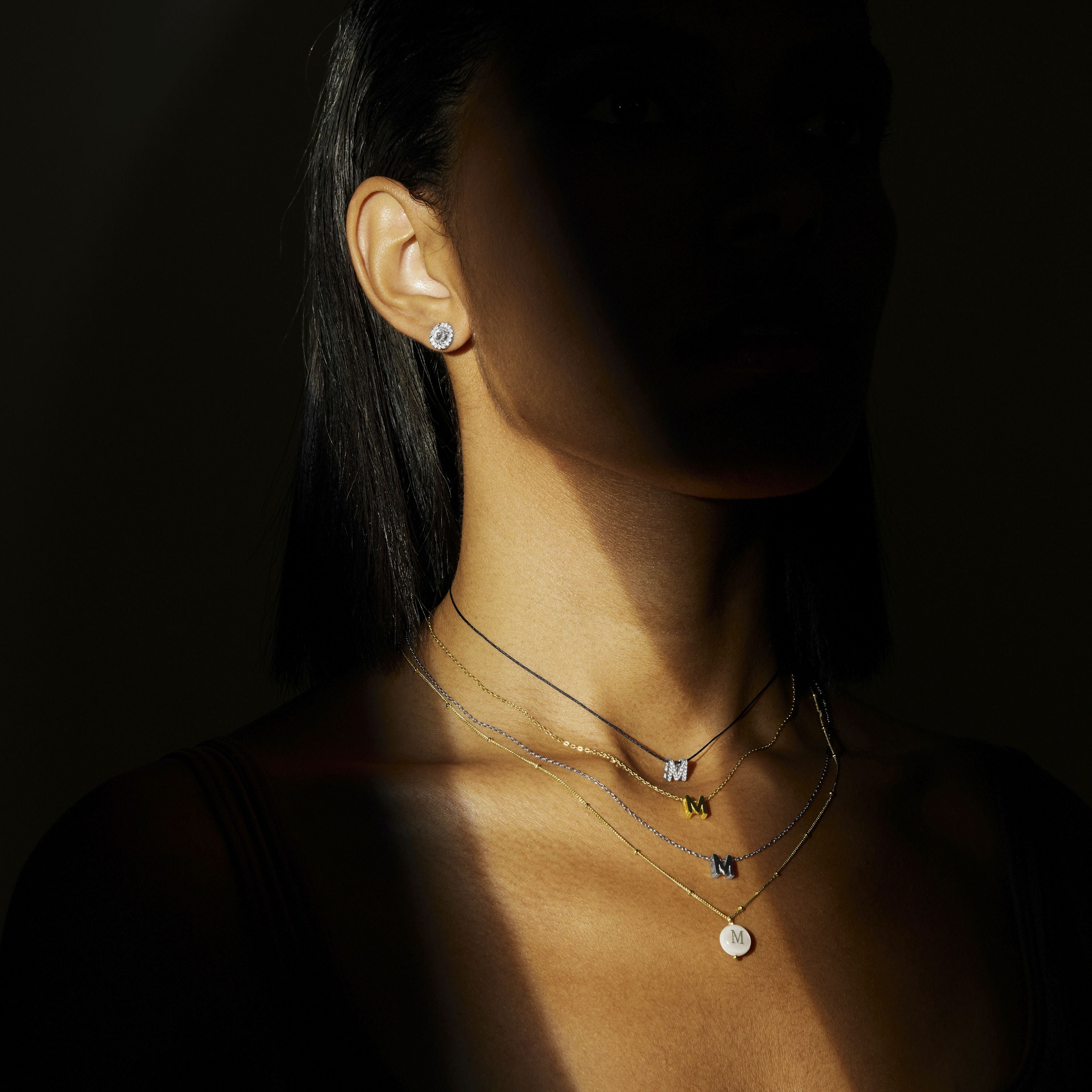 Collar de Plata de Ley 925 acabado en rodio - Alphabet