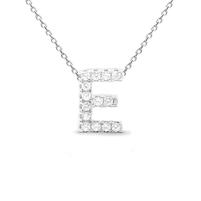 Collar de Plata de Ley 925 con Circonita Brillante acabado en rodio - Alphabet