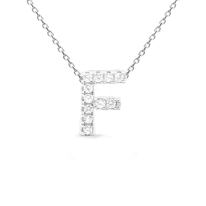 Collar de Plata de Ley 925 con Circonita Brillante acabado en rodio - Alphabet