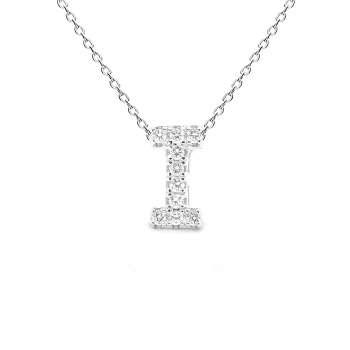 Collar de Plata de Ley 925 con Circonita Brillante acabado en rodio - Alphabet