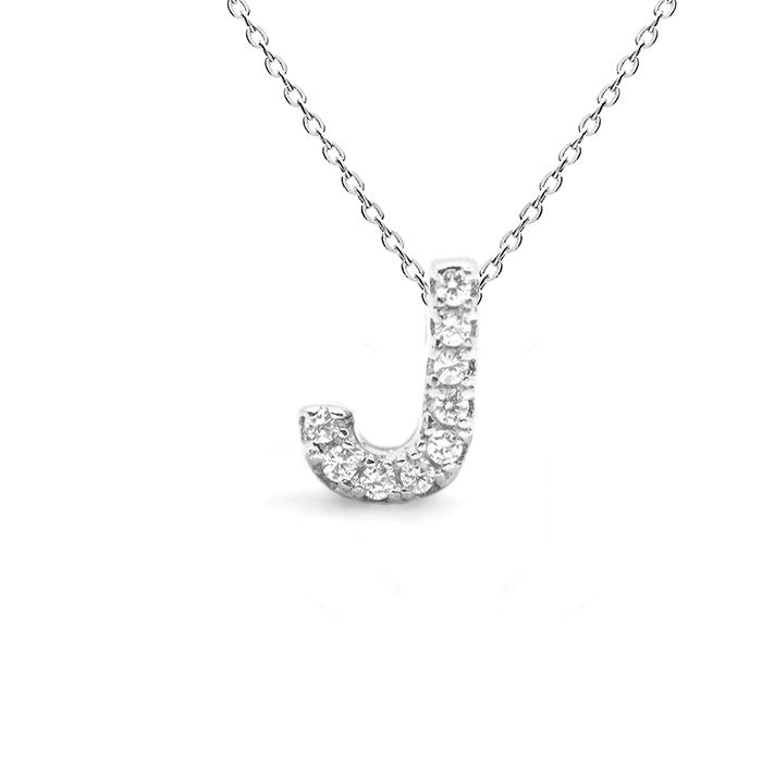 Collar de Plata de Ley 925 con Circonita Brillante acabado en rodio - Alphabet