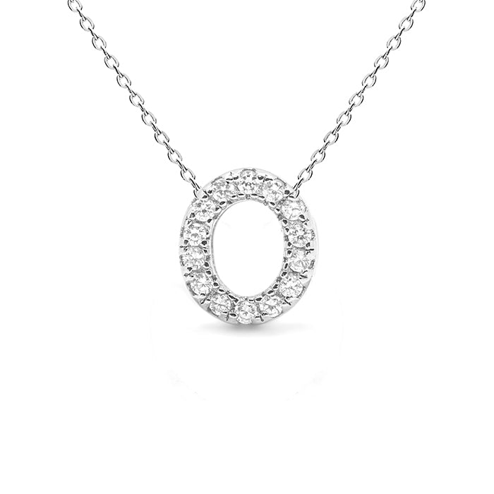 Collar de Plata de Ley 925 con Circonita Brillante acabado en rodio - Alphabet