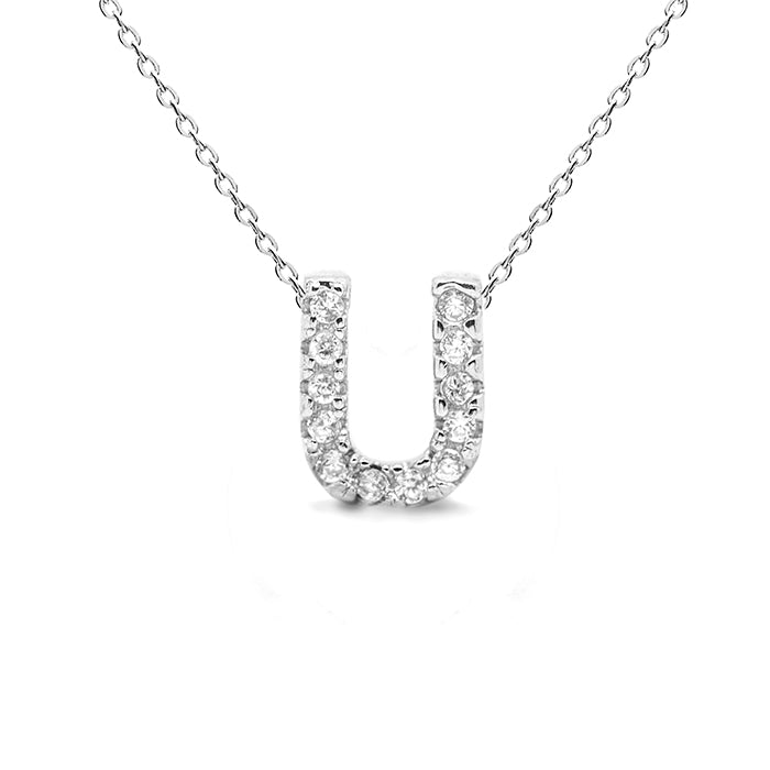 Collar de Plata de Ley 925 con Circonita Brillante acabado en rodio - Alphabet