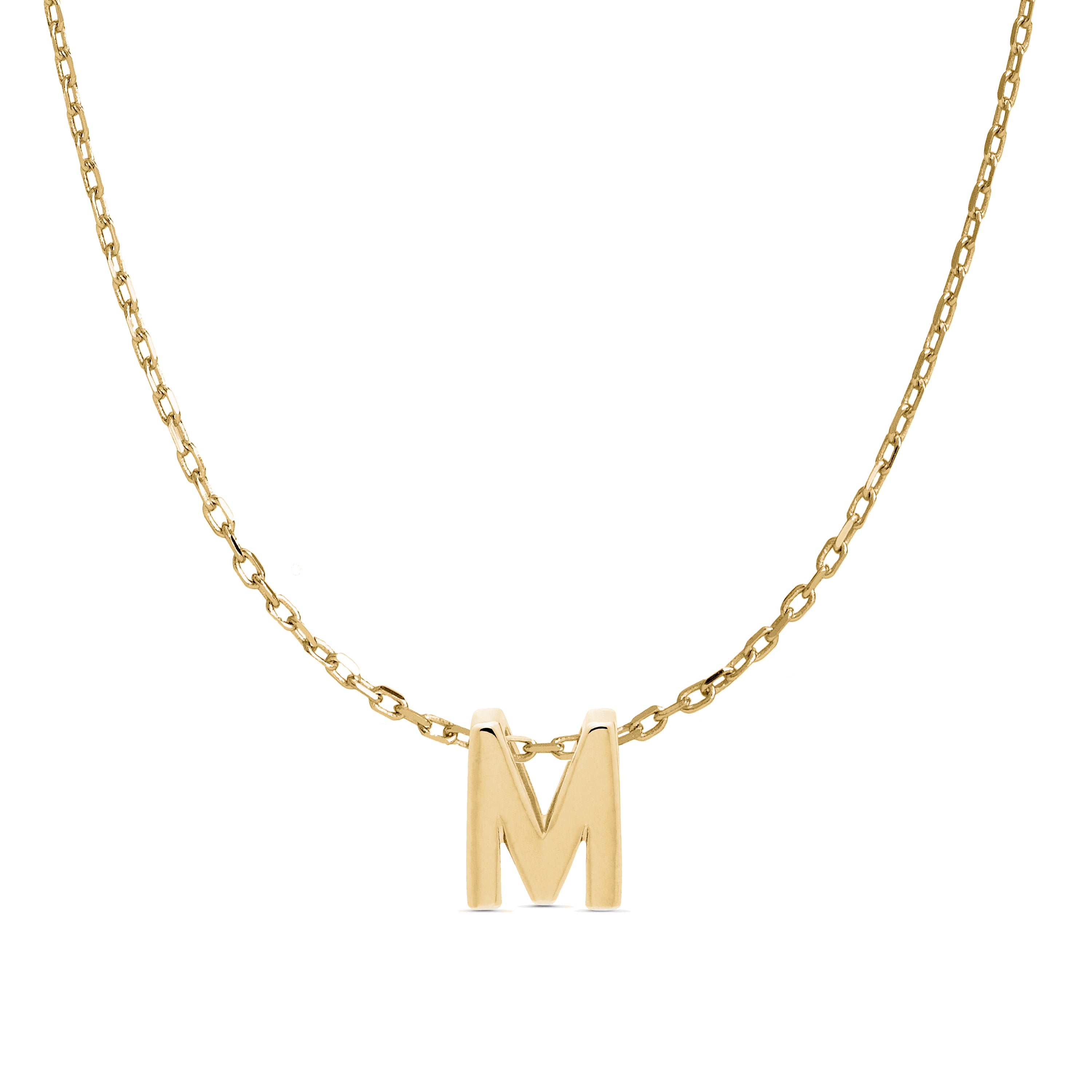 Collar de Plata de Ley 925 acabado en oro amarillo de 18K - Alphabet