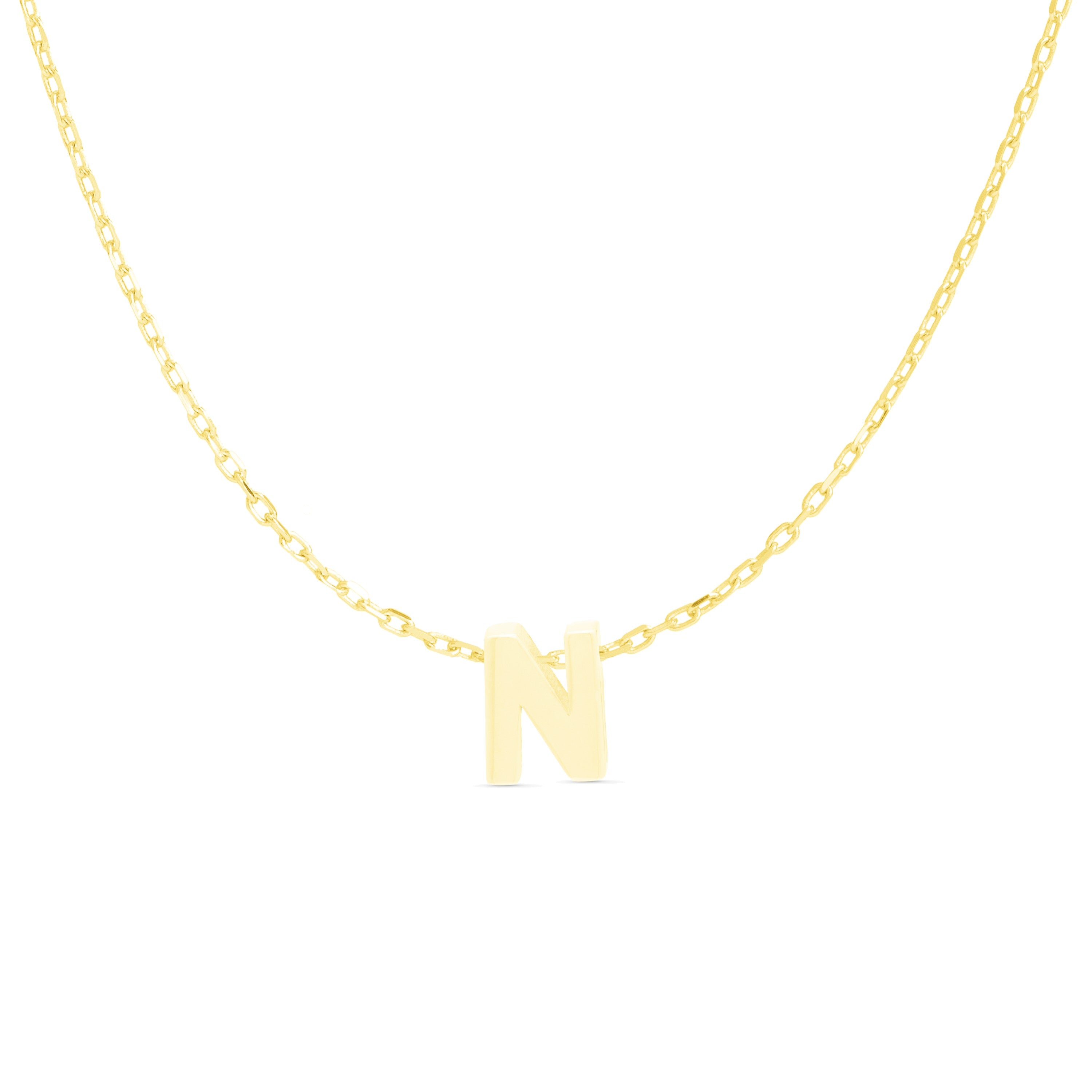 Collar de Plata de Ley 925 acabado en oro amarillo de 18K - Alphabet