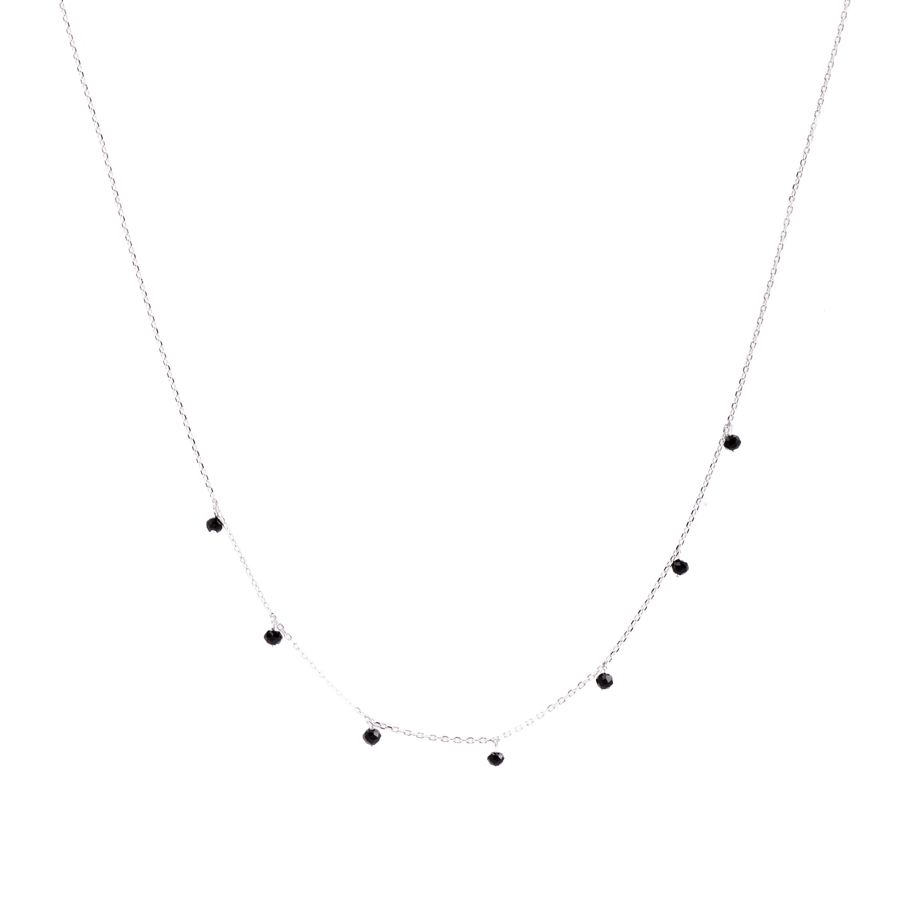 Collar de Plata de Ley 925 con Onix acabado en rodio - Khosar
