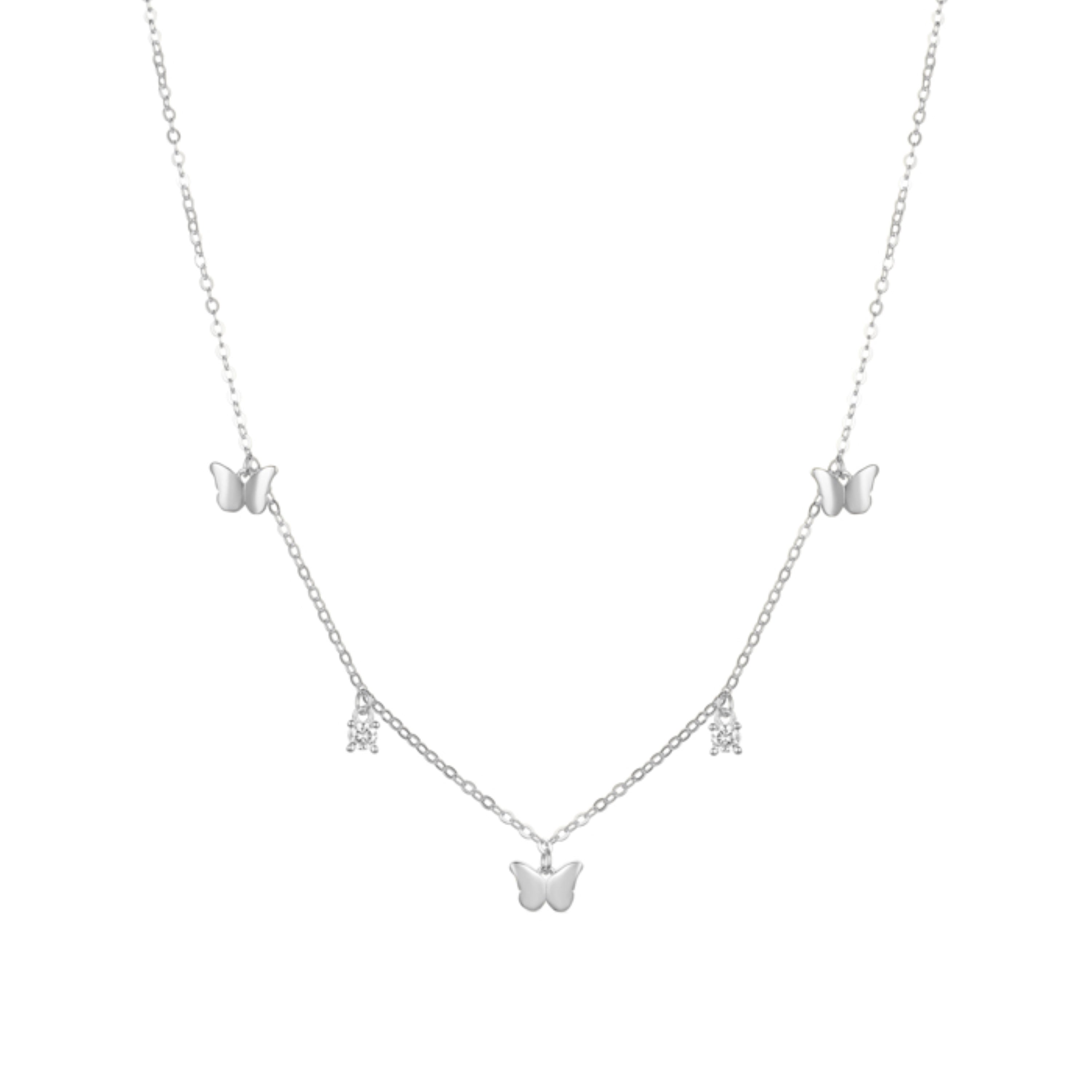 Collar de Plata de Ley 925 con Circonita Brillante acabado en rodio - Nall