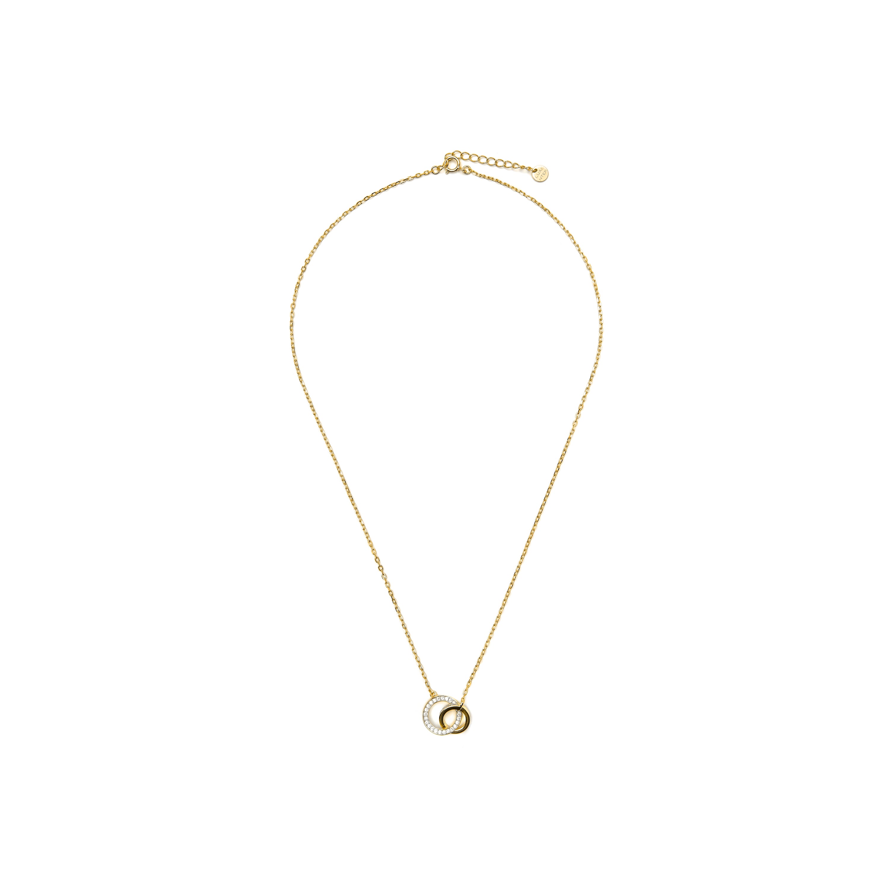 Collar de Plata de Ley 925 y Circonita Brillante acabado oro amarillo de 18k - Tacmos