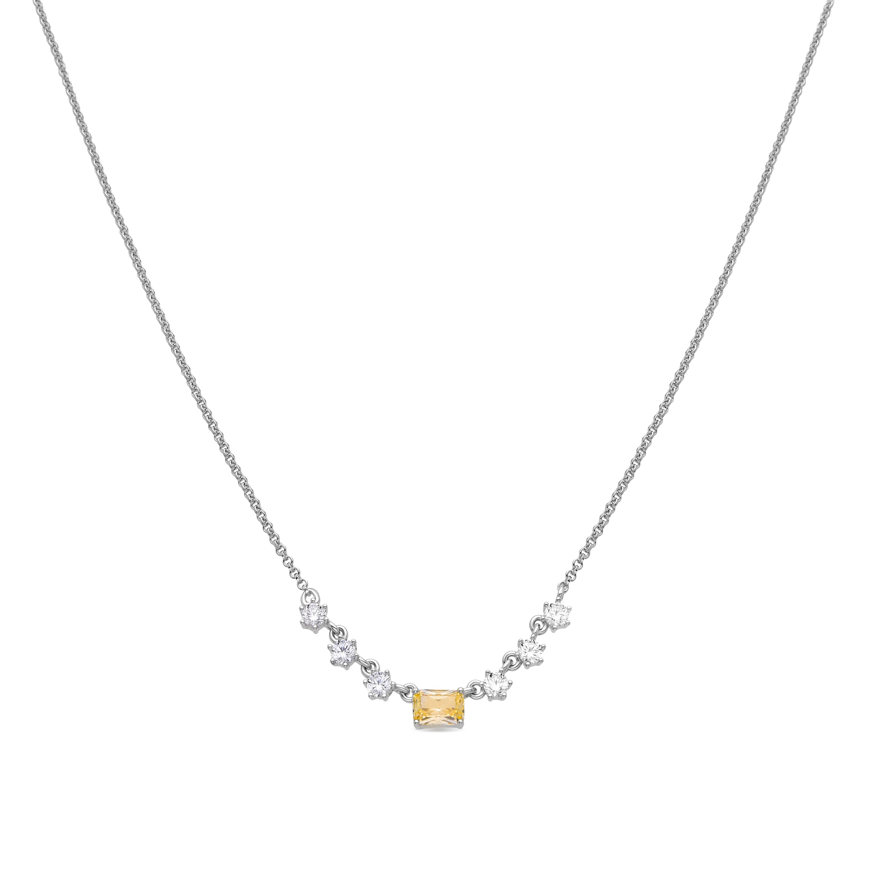 Collar de Plata de Ley 925 y Padparadscha acabado en rodio - Areb