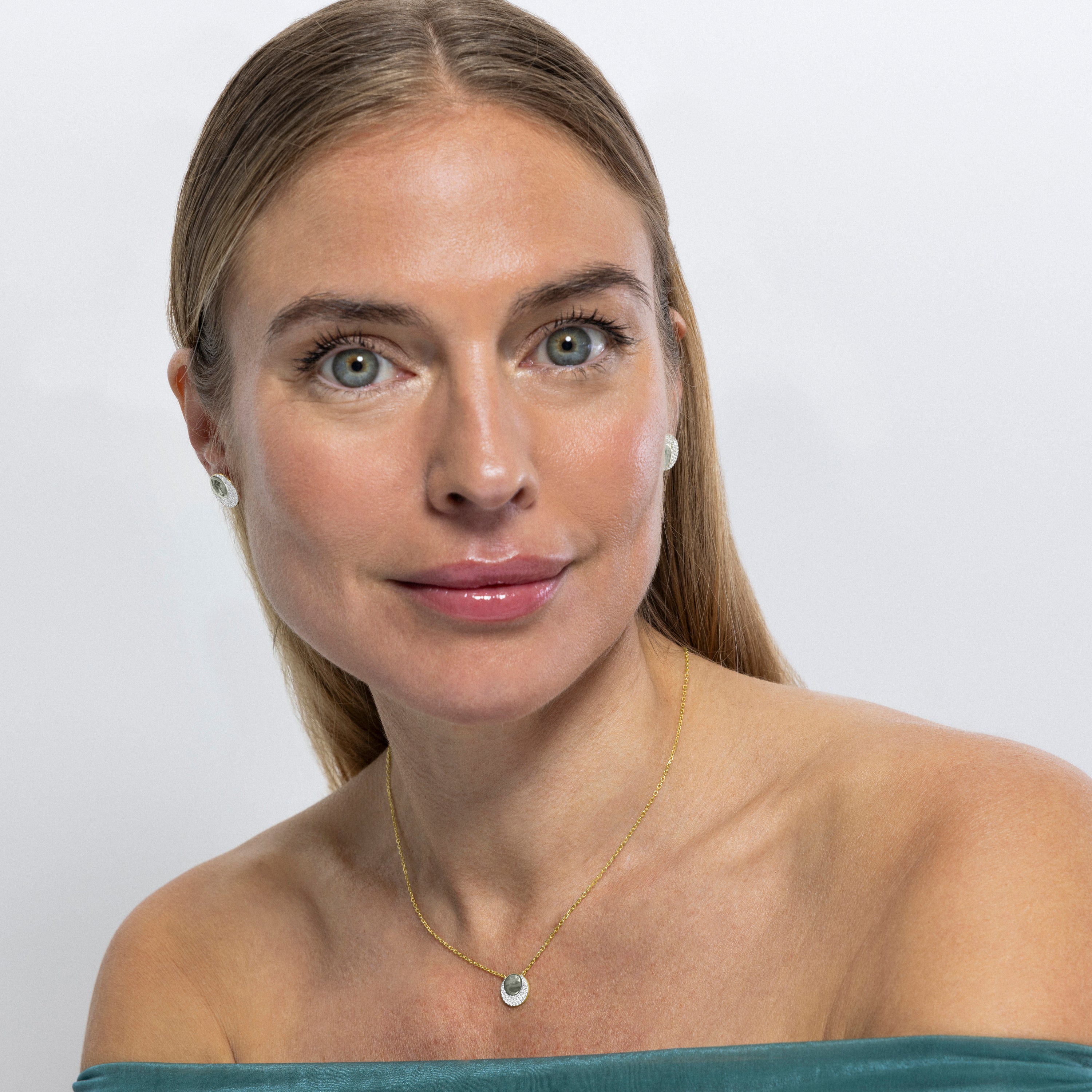 Collar de Plata de Ley 925 y Circonita Zafiro acabado en rodio - Nailna