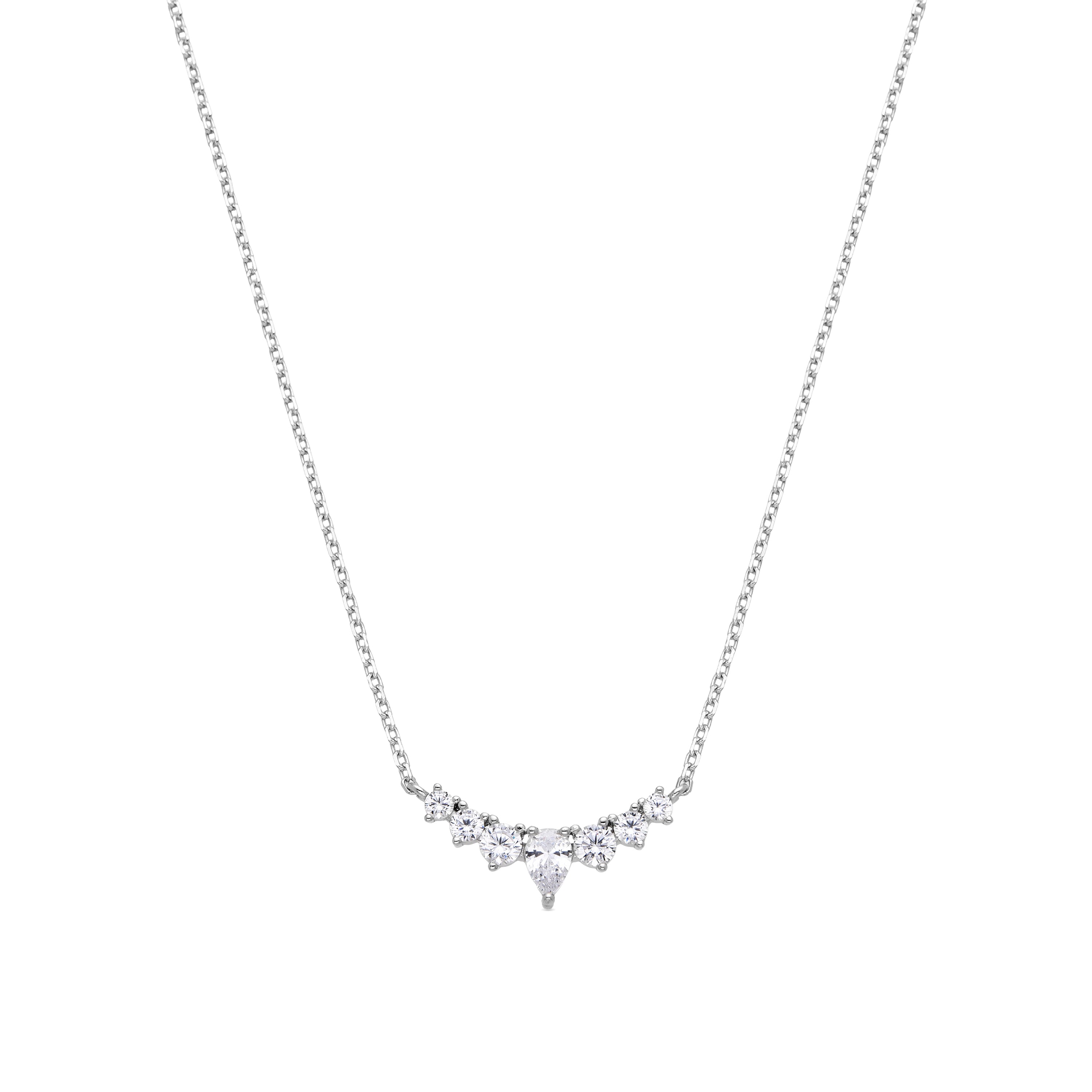 Collar de Plata de Ley 925 y Circonita Brillante acabado en rodio - Anviba