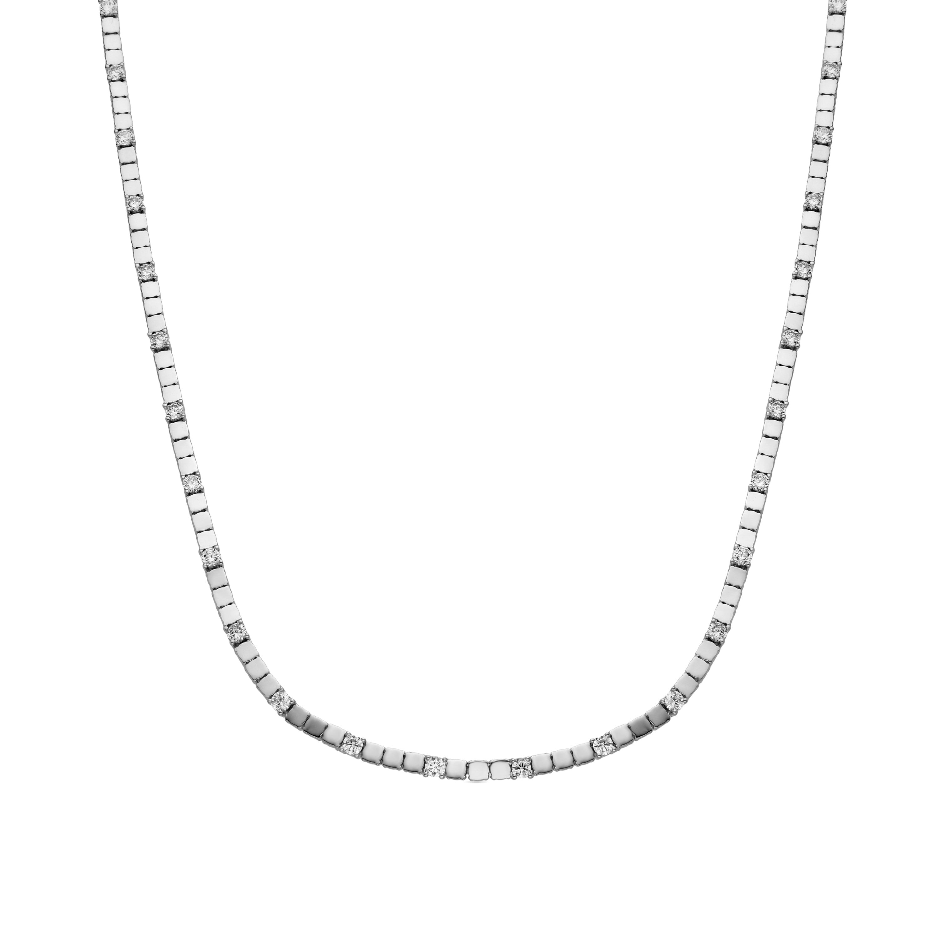 Collar de Plata de Ley 925 y Circonita Brillante acabado en rodio - Dorane