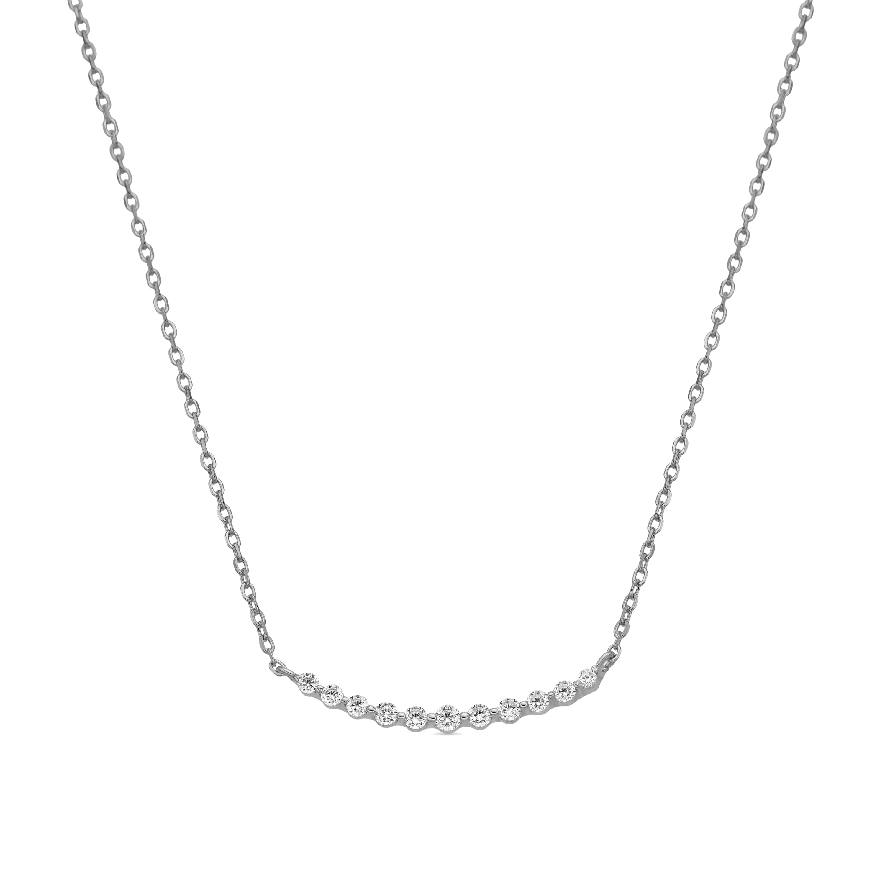 Collana in Argento Sterling 925 e Zirconia Brillante con finitura rodiata - Copim