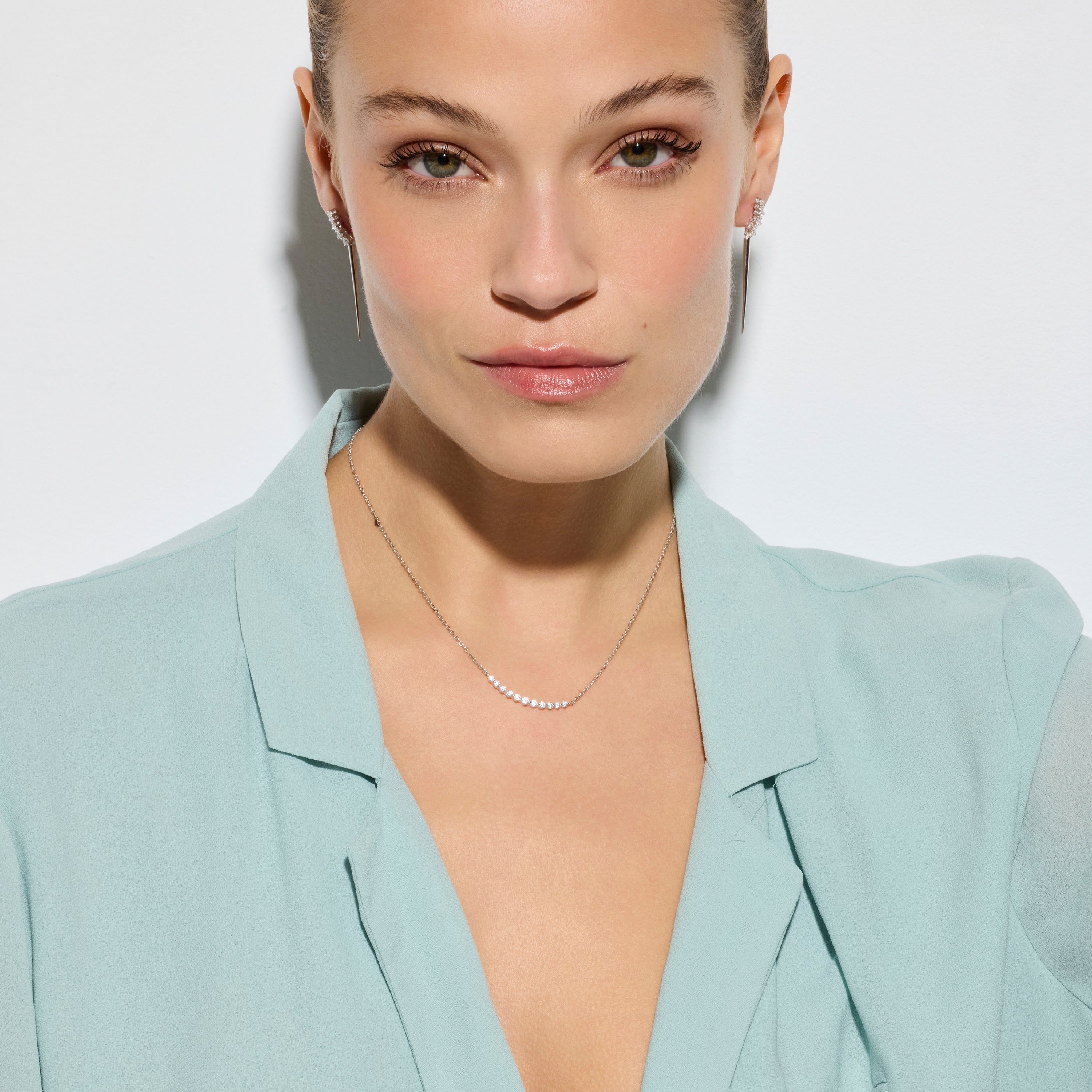 Collana in Argento Sterling 925 e Zirconia Brillante con finitura rodiata - Copim