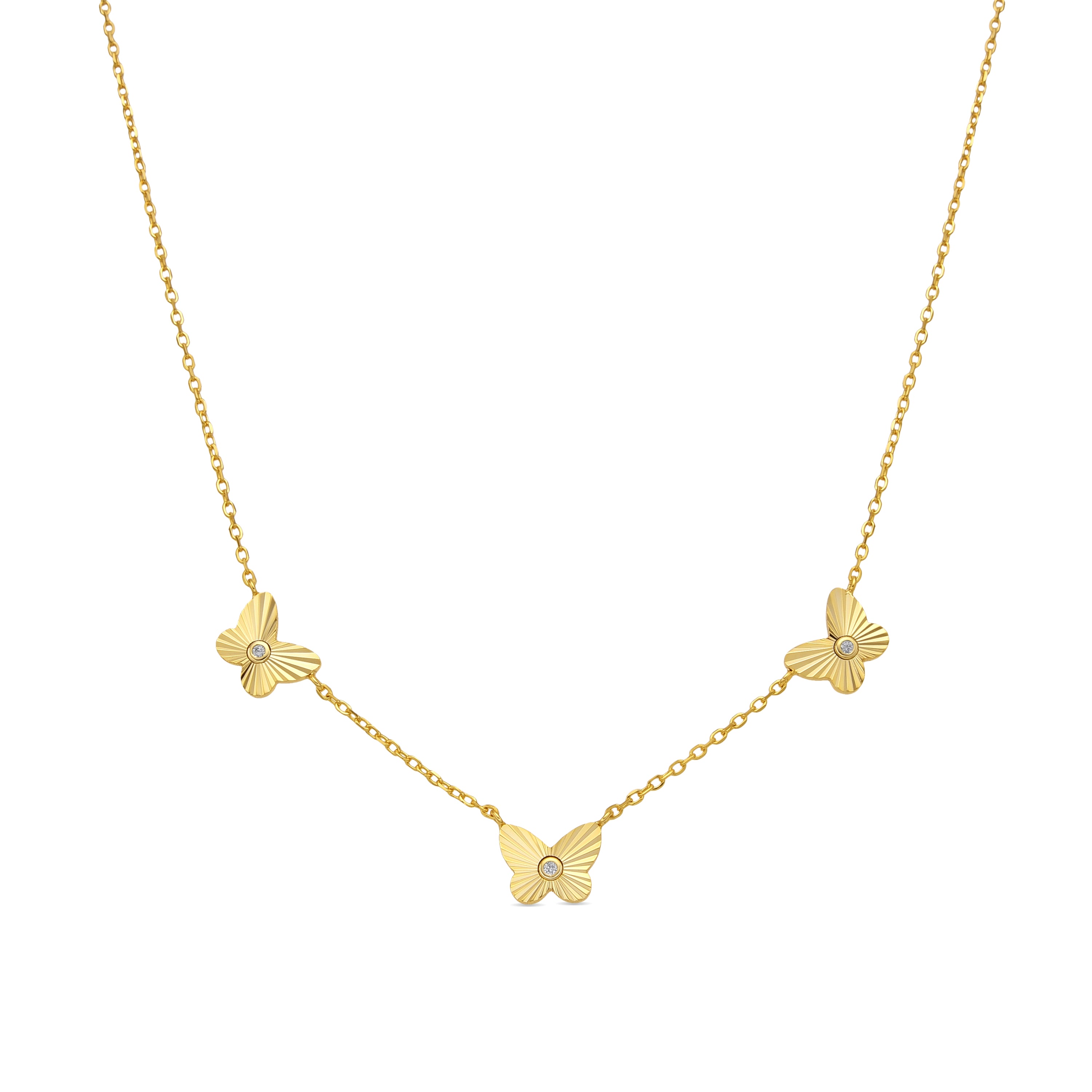 Collar de Plata de Ley 925 y Circonita Brillante acabado oro amarillo de 18k - Arsim