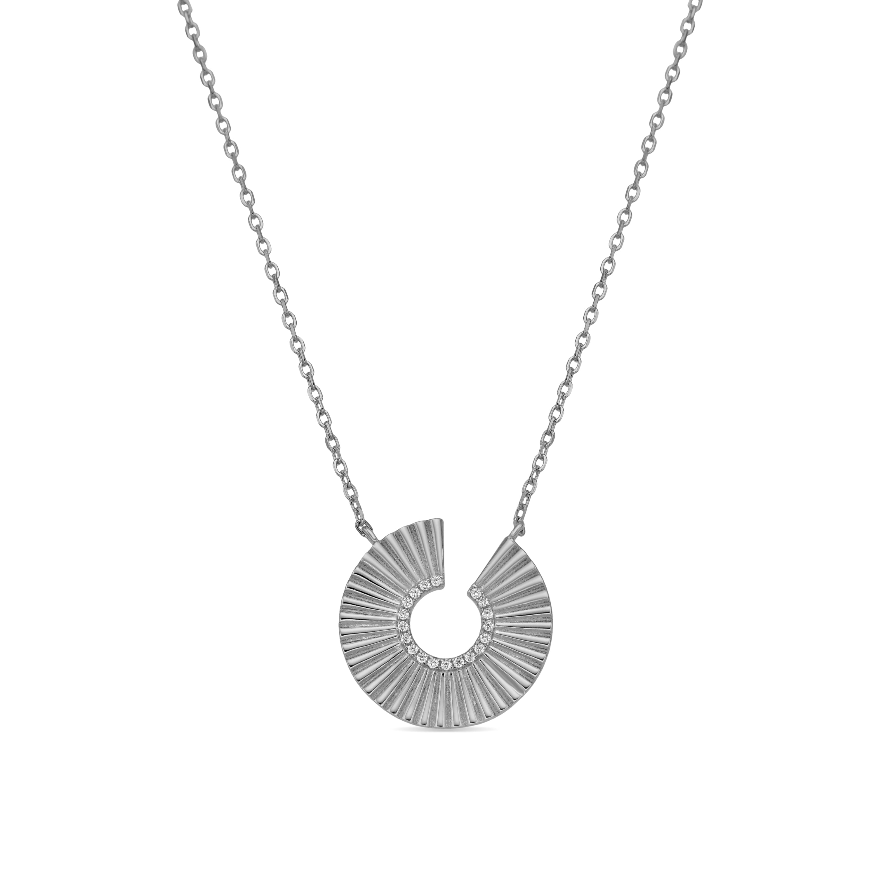 Collar de Plata de Ley 925 y Circonita Brillante acabado rodio - Dragi