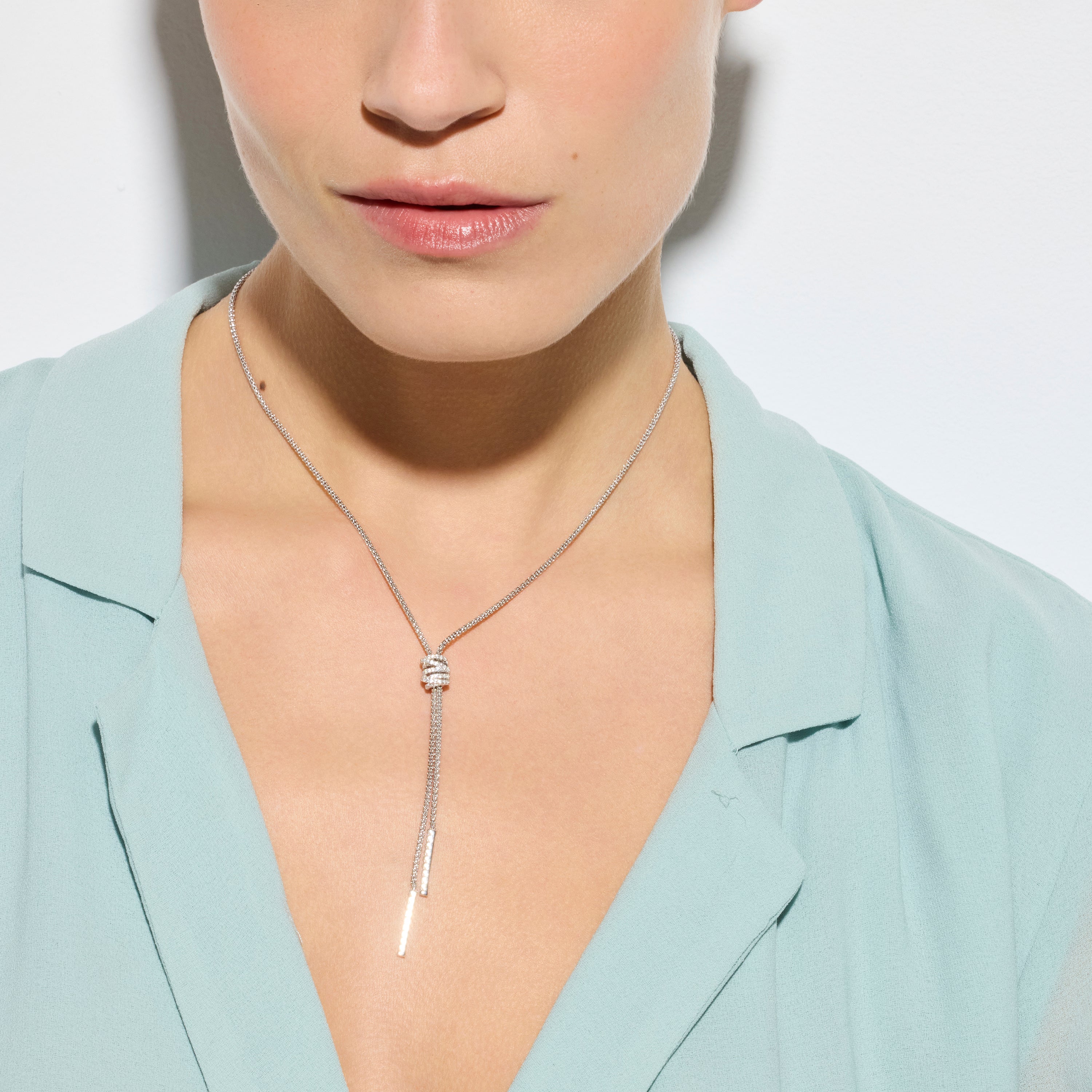 Collar de Plata de Ley 925 y Circonita Brillante acabado rodio - Cakan