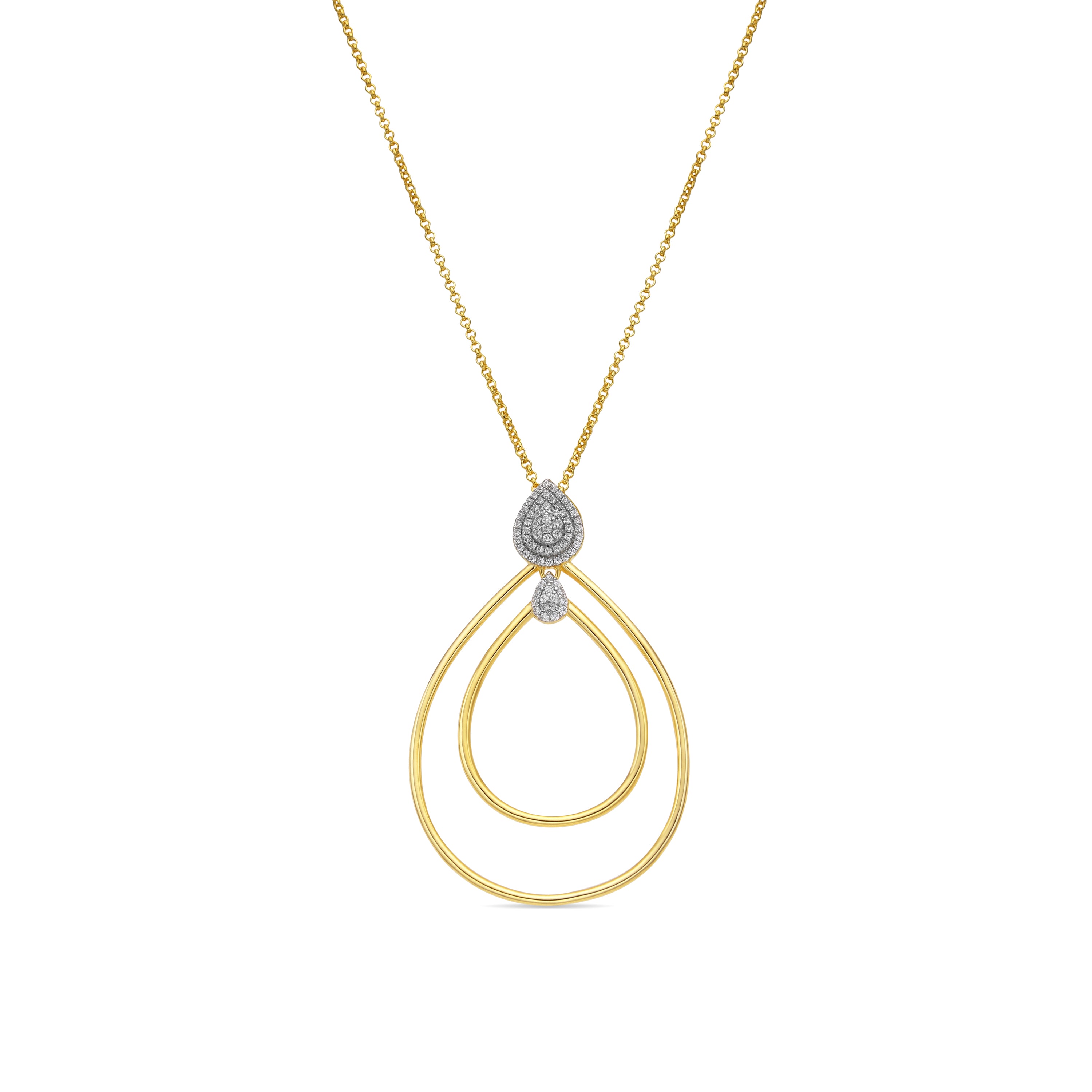 Collar de Plata de Ley 925 y Circonita Brillante acabado oro amarillo de 18k - Hyka