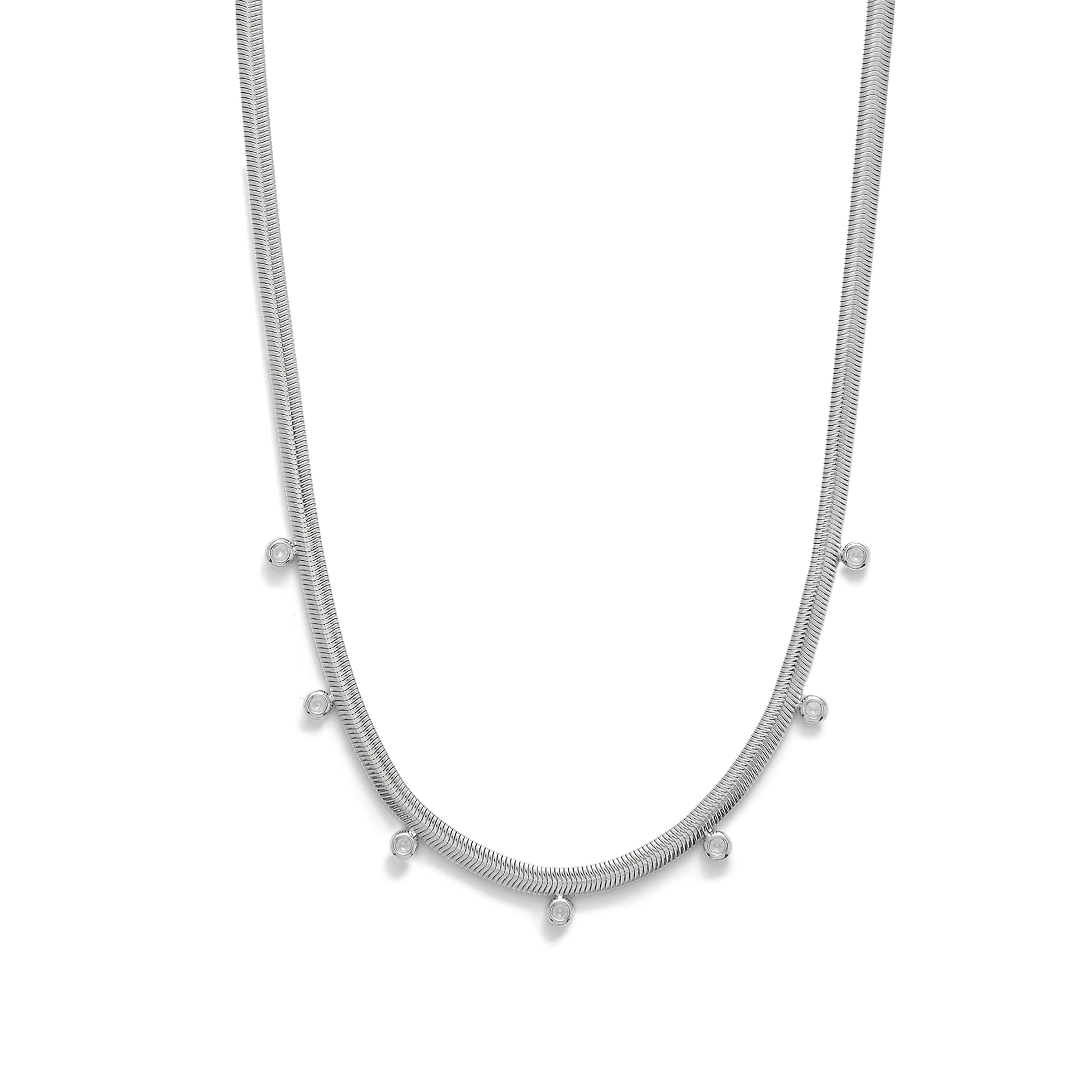 Collar de Plata de Ley 925 y Circonita Brillante acabado en rodio - Ranius